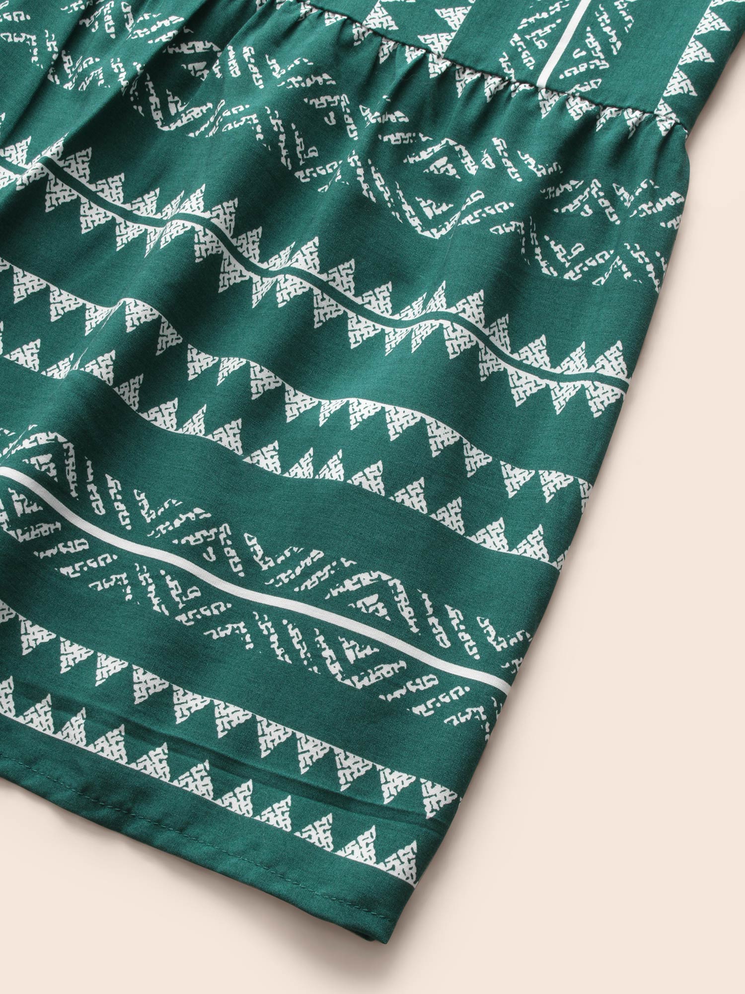 Plus Size Striped Geometric Pocket Ruffle Hem Sleeveless Tank Dress DarkGreen Women Casual Non V-neck Sleeveless Curvy BloomChic 14-16/1X 
