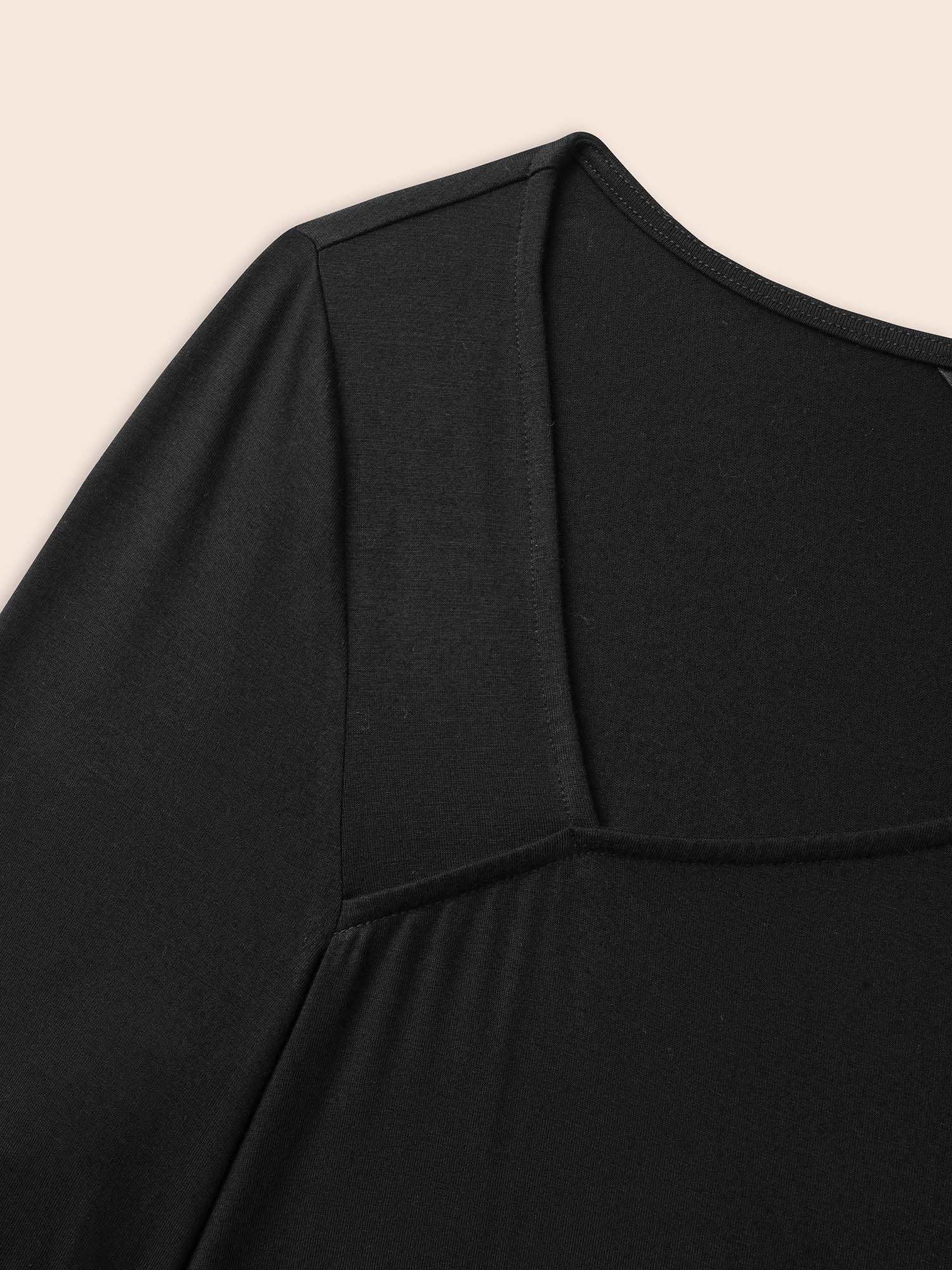 

Plus Size Supersoft Essentials Asymmetrical Neckline T-shirt Black Women At the Office Asymmetrical Asymmetrical Neck Bodycon Work T-shirts BloomChic