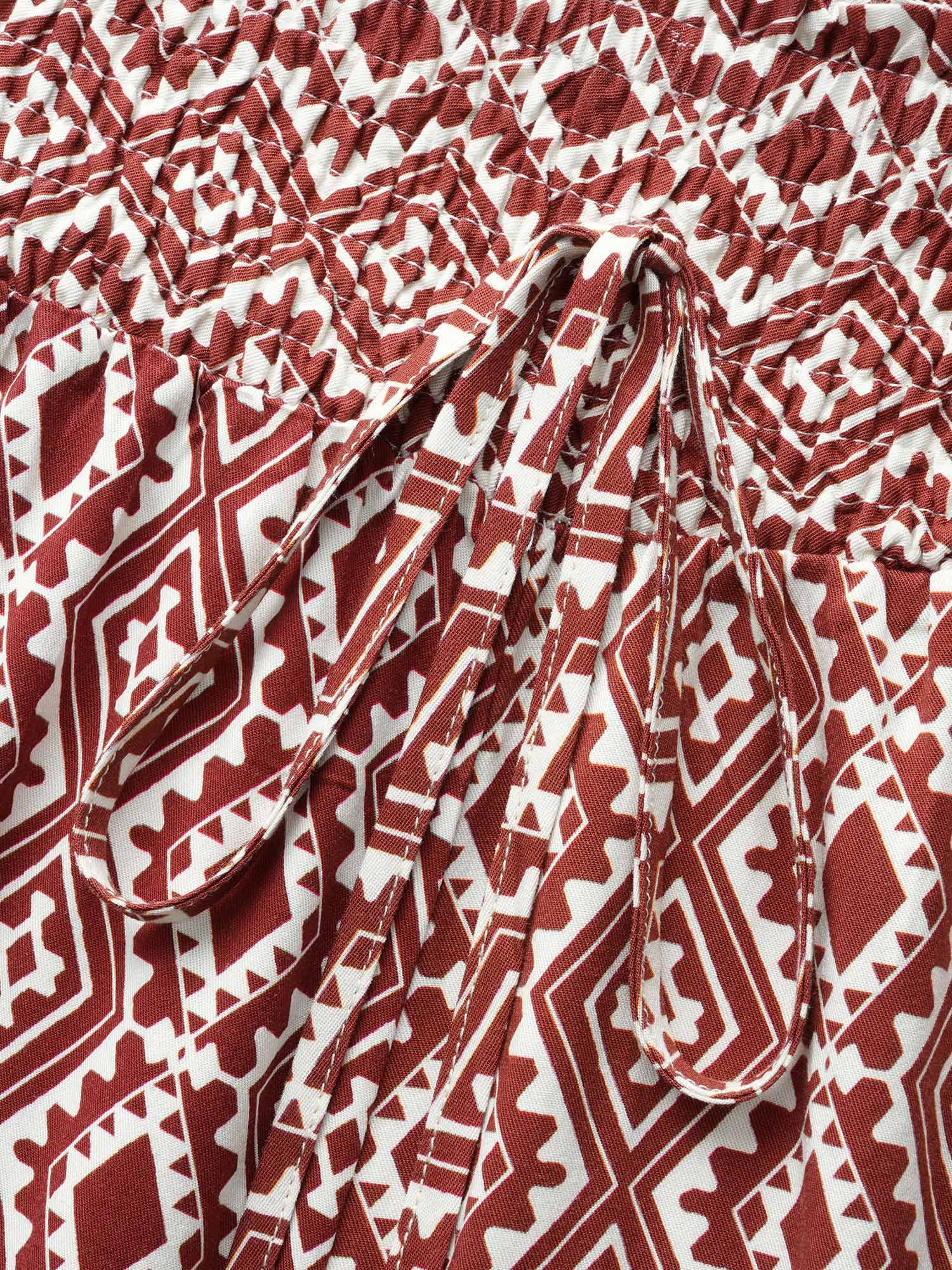 Plus Size Bandana Paperbag Drawstring Waist Wide Leg Pants Women Browncoffeecolor Resort Wide Leg Mid Rise Vacation Pants BloomChic 22-24/3X 