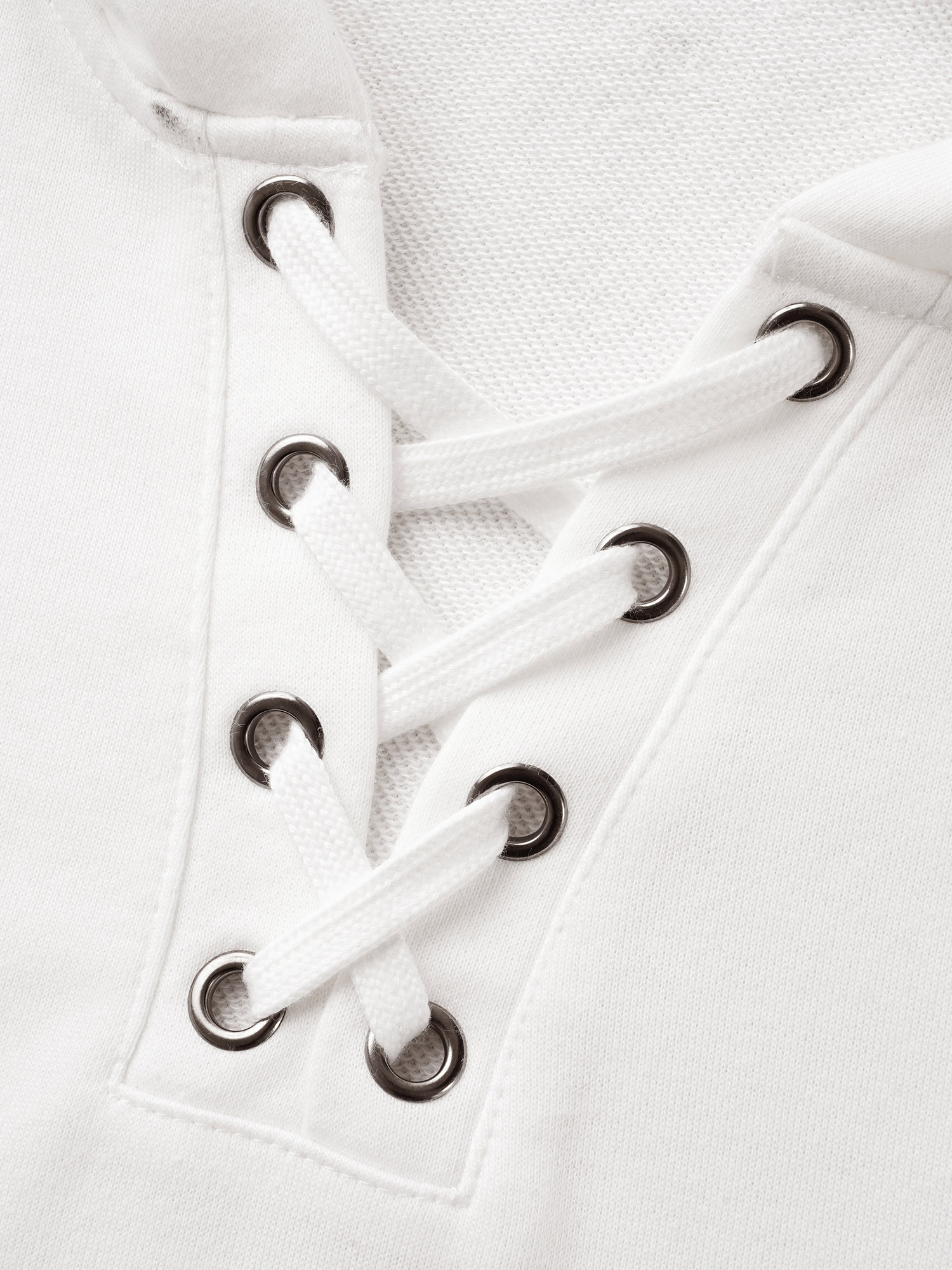 Plus Size Cross Straps Kangaroo Pocket Hooded Sweatshirt Women WhiteSmoke Elegant Eyelet Hooded Everyday Sweatshirts BloomChic 22-24/3X 