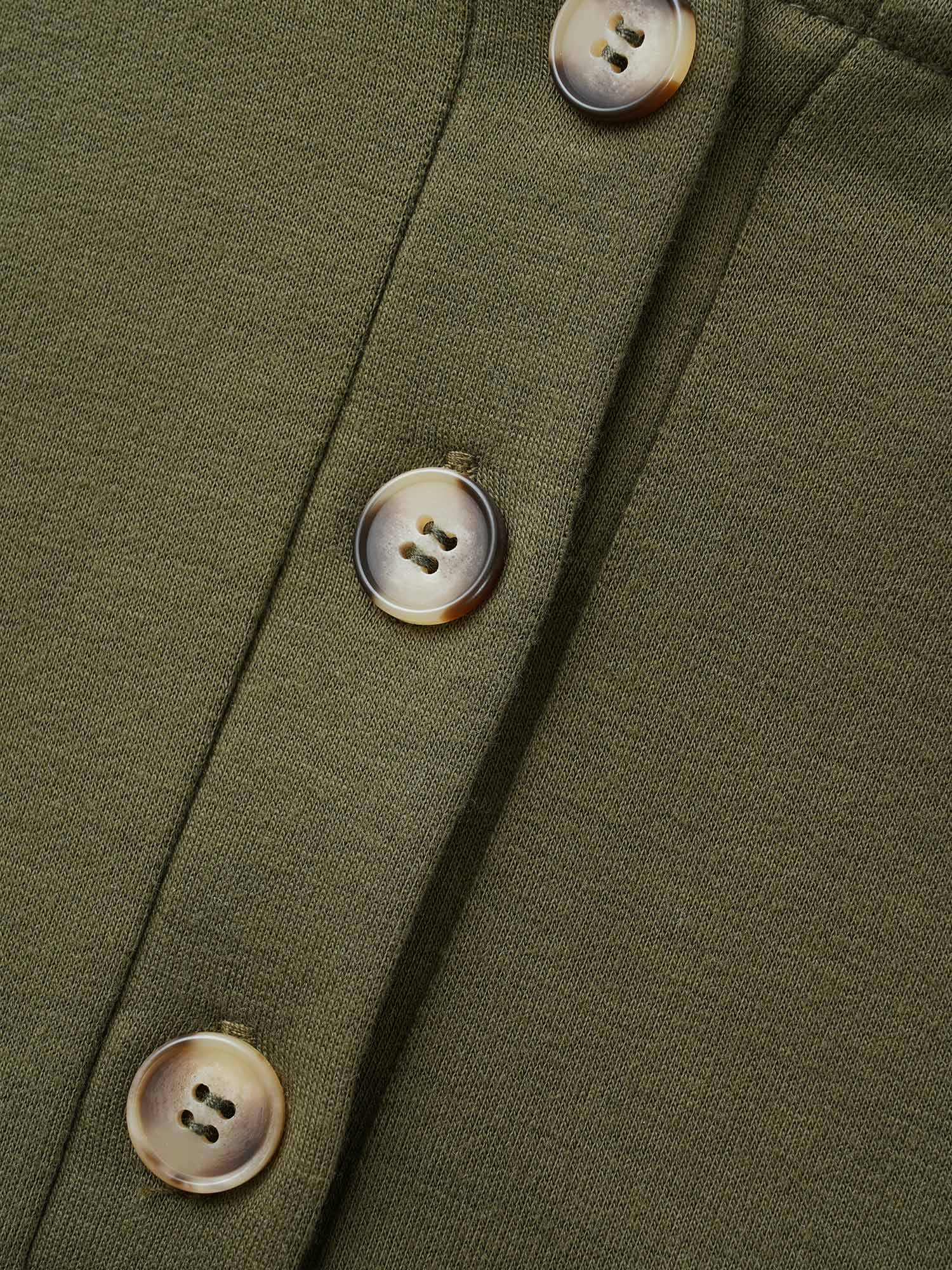 Plus Size Solid Button Up Raglan Sleeve Hooded Sweatshirt Women ArmyGreen Casual Patchwork Hooded Everyday Sweatshirts BloomChic 12/L 