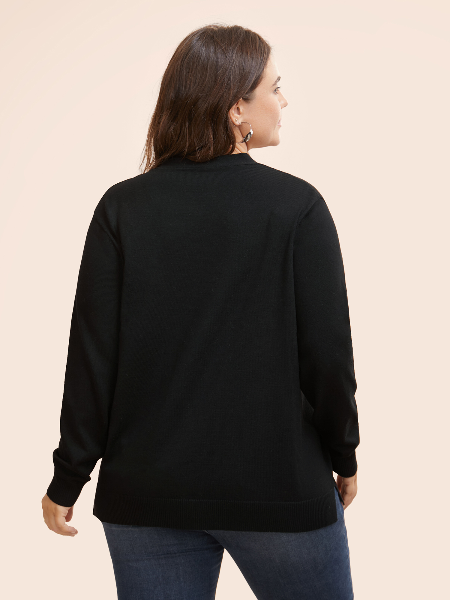 Plus Size Supersoft Essentials Floral Embroidered Cardigan Black Women Casual Long Sleeve Everyday Cardigans BloomChic 18-20/2X 