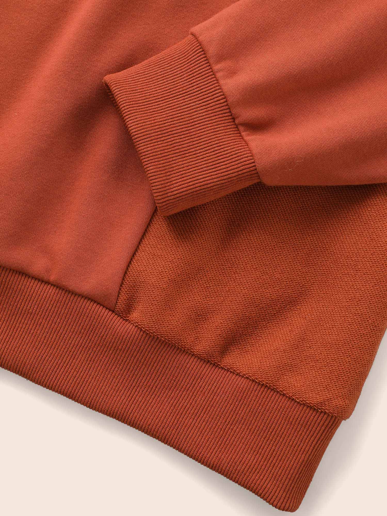 Plus Size Round Neck Patchwork Drop Shoulder Sweatshirt Women Rust Casual Patchwork Round Neck Everyday Sweatshirts BloomChic 22-24/3X 