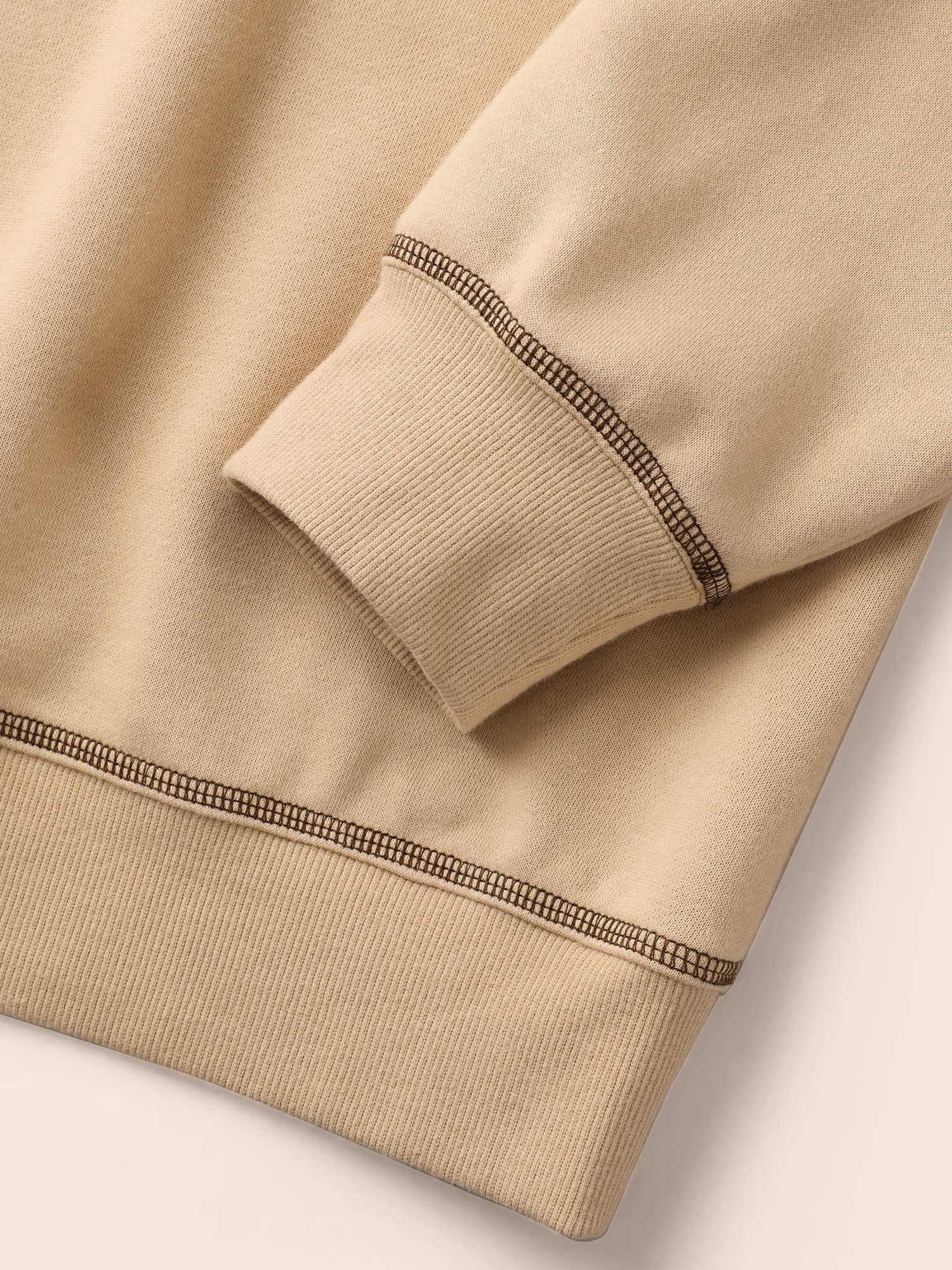 Plus Size Round Neck Topstitching Patchwork Sweatshirt Women Champagne Casual Topstitching Round Neck Everyday Sweatshirts BloomChic 28/5X 
