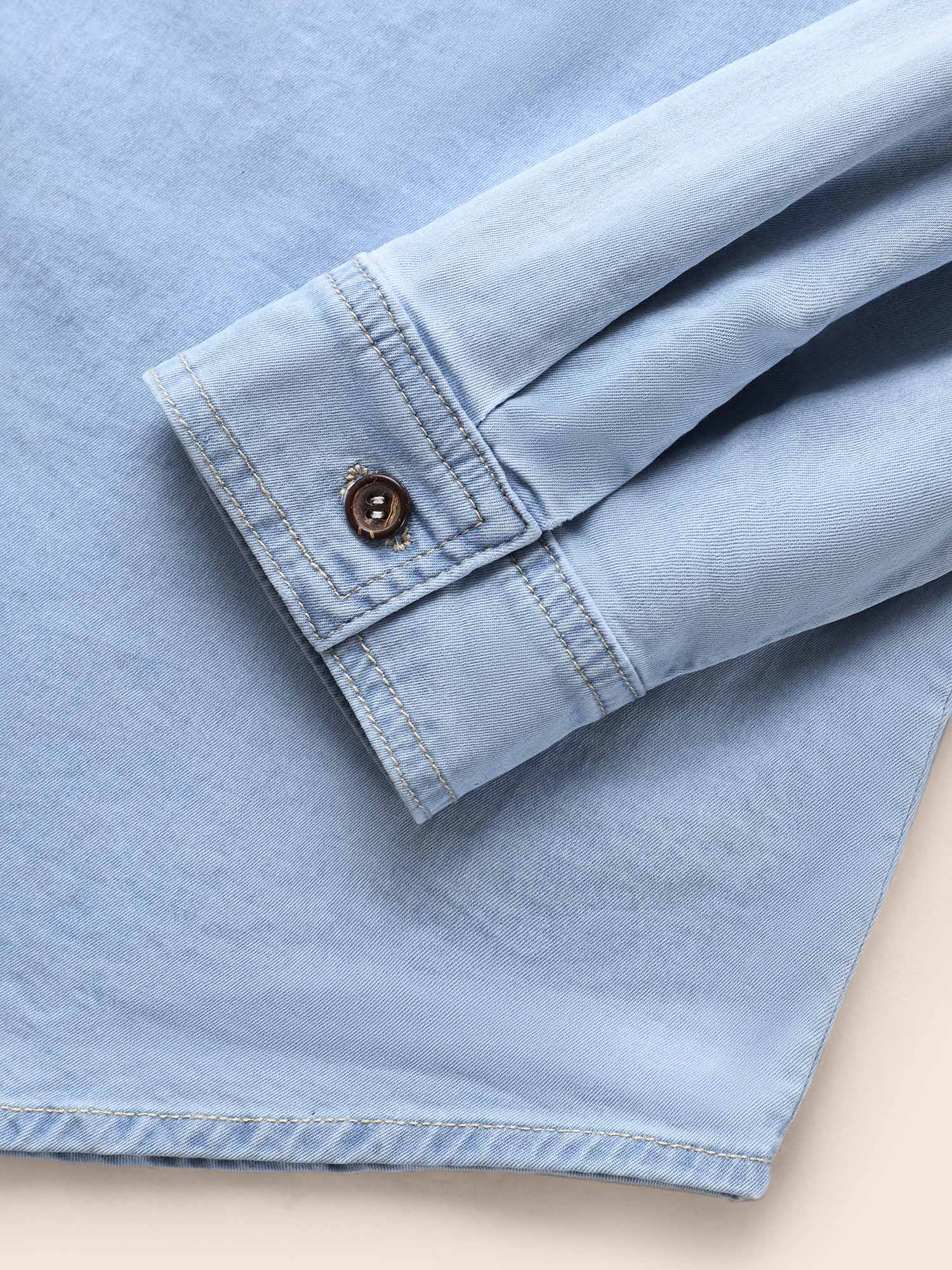 Women Stretch Denim Chest Pockets Jacket Denimblue Plus Size Button Everyday Patch pocket Casual Denim Jackets BloomChic 30/6X 