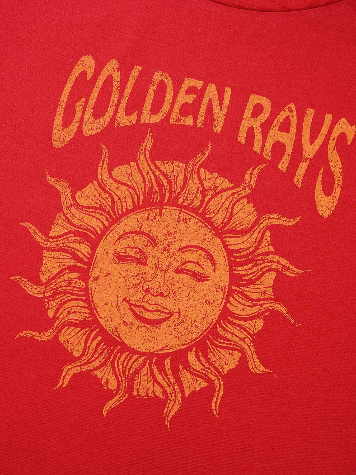 Plus Size Sun Print Round Neck Sweatshirt Women Brightred Elegant Non Round Neck Everyday Sweatshirts BloomChic 26/4X 