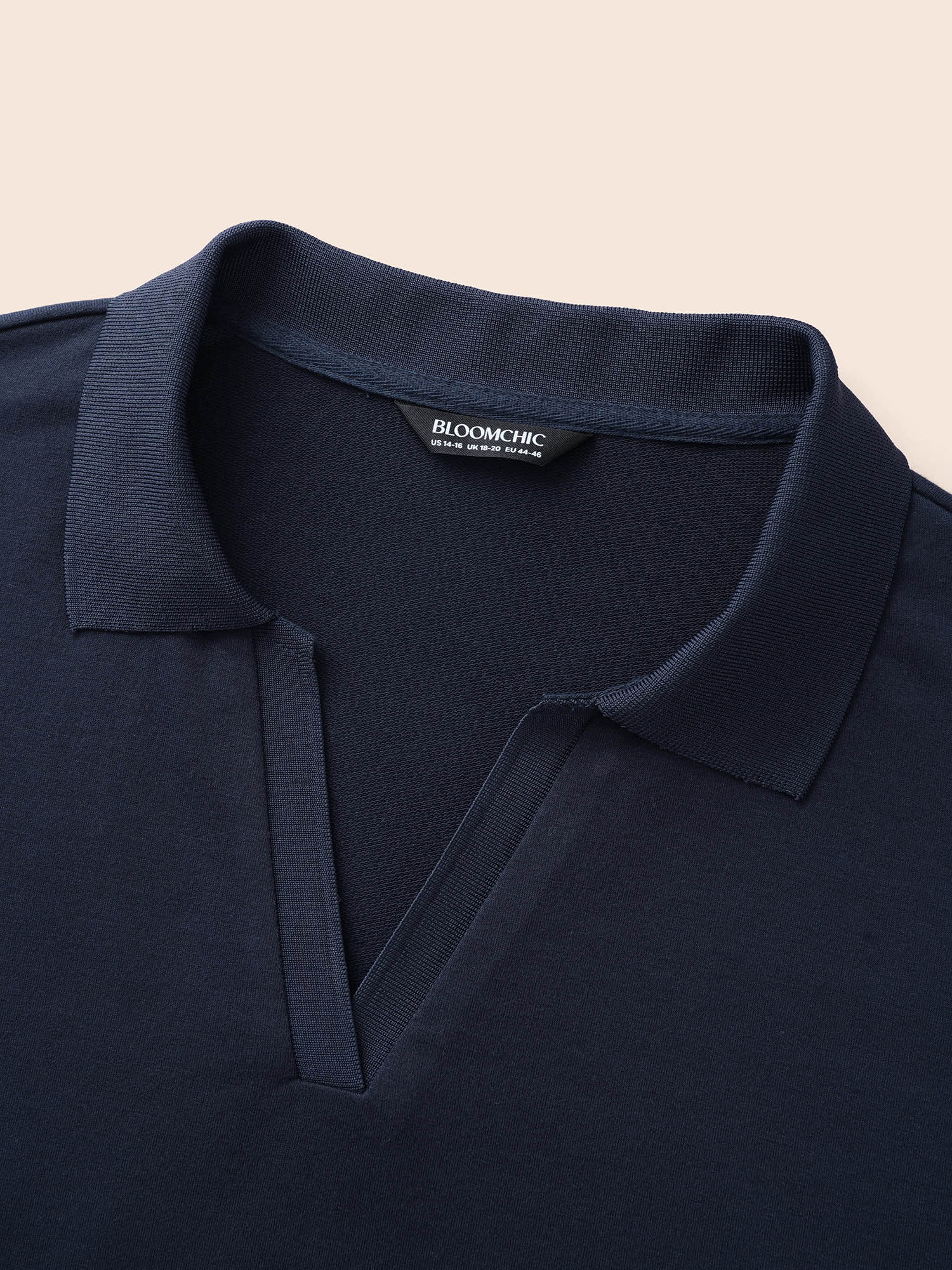 Plus Size Polo Neck Contrast Trim Drop Shoulder Sweatshirt Women Midnight Casual Contrast Polo Everyday Sweatshirts BloomChic 18-20/2X 