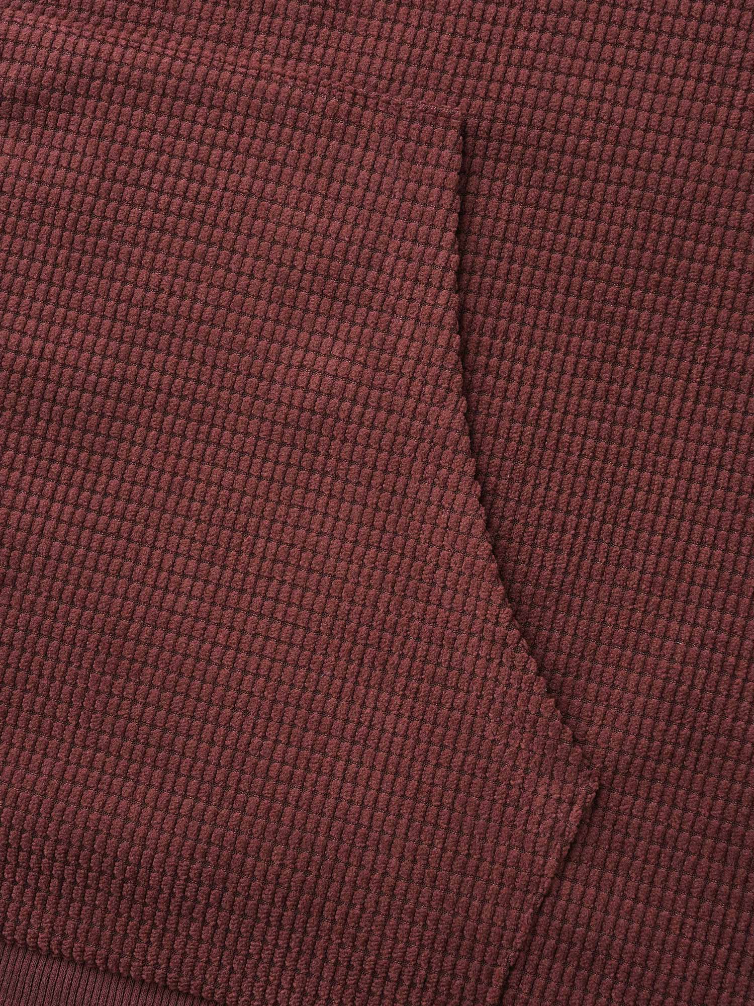 Plus Size Solid Corduroy Hooded Drawstring Sweatshirt Women Scarlet Casual Texture Hooded Everyday Sweatshirts BloomChic 10/M 
