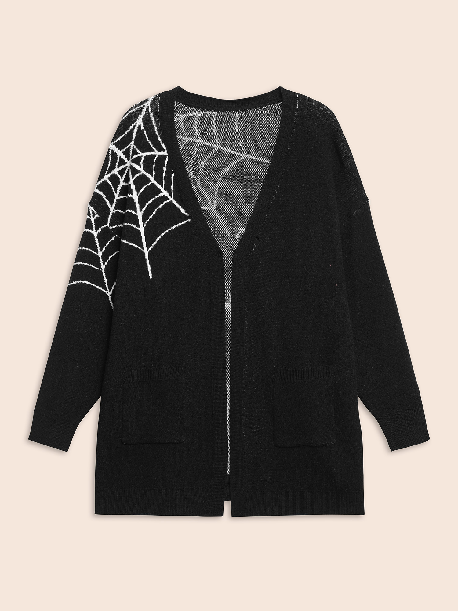 

Plus Size After Midnight Bat Jacquard Printed Cardigan Black Women Casual Loose Long Sleeve Everyday Cardigans BloomChic