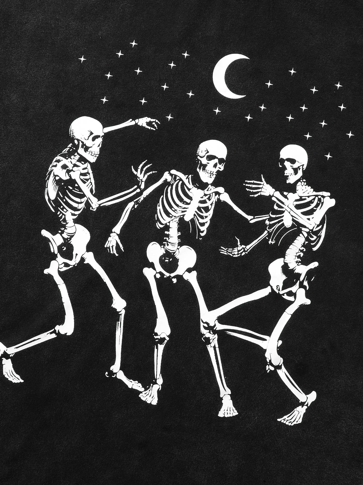 

Plus Size Dancing Skeletons Printed Crew Neck T-shirt Acidwashblack Women Casual Non Halloween Round Neck Everyday T-shirts BloomChic