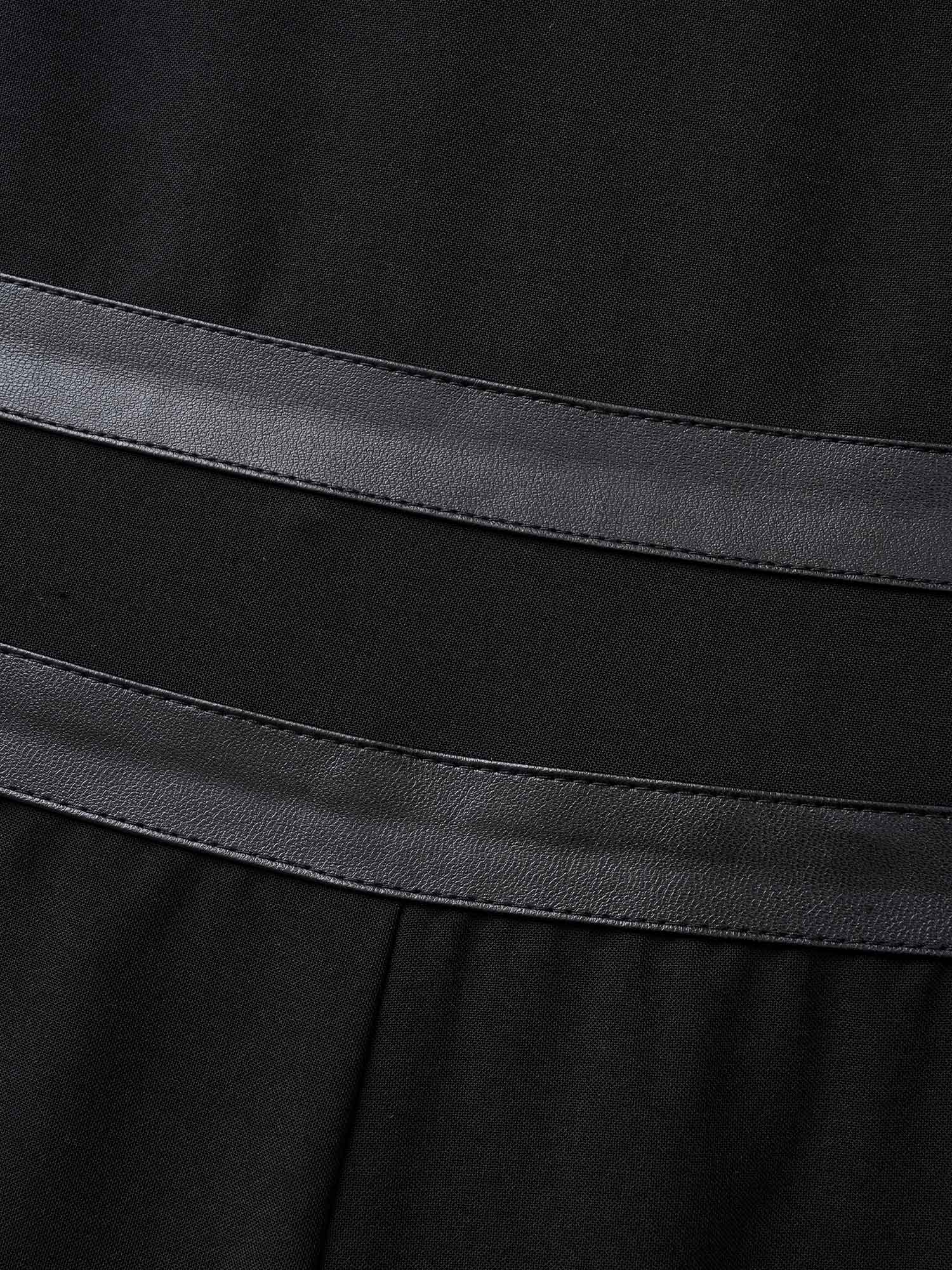 Plus Size Black Wicked Witch Leather Belt Off-Shoulder Jumpsuit Women Cocktail Extra Long Sleeve One-shoulder neck Party Loose Jumpsuits BloomChic 14-16/1X 