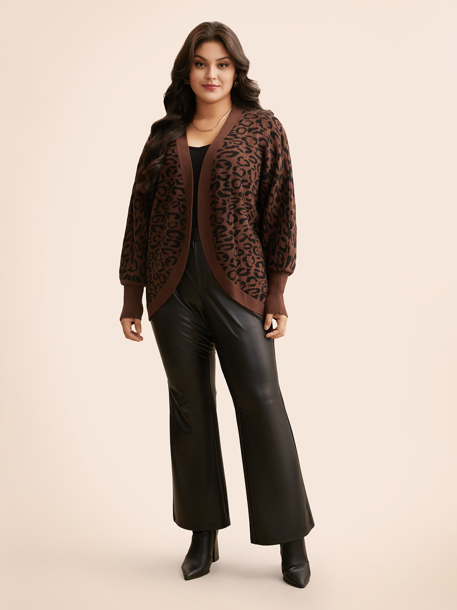 

Plus Size Supersoft Essentials Leopard Print Dolman Sleeve Cardigan Browncoffeecolor Women Casual Loose Long Sleeve Everyday Cardigans BloomChic