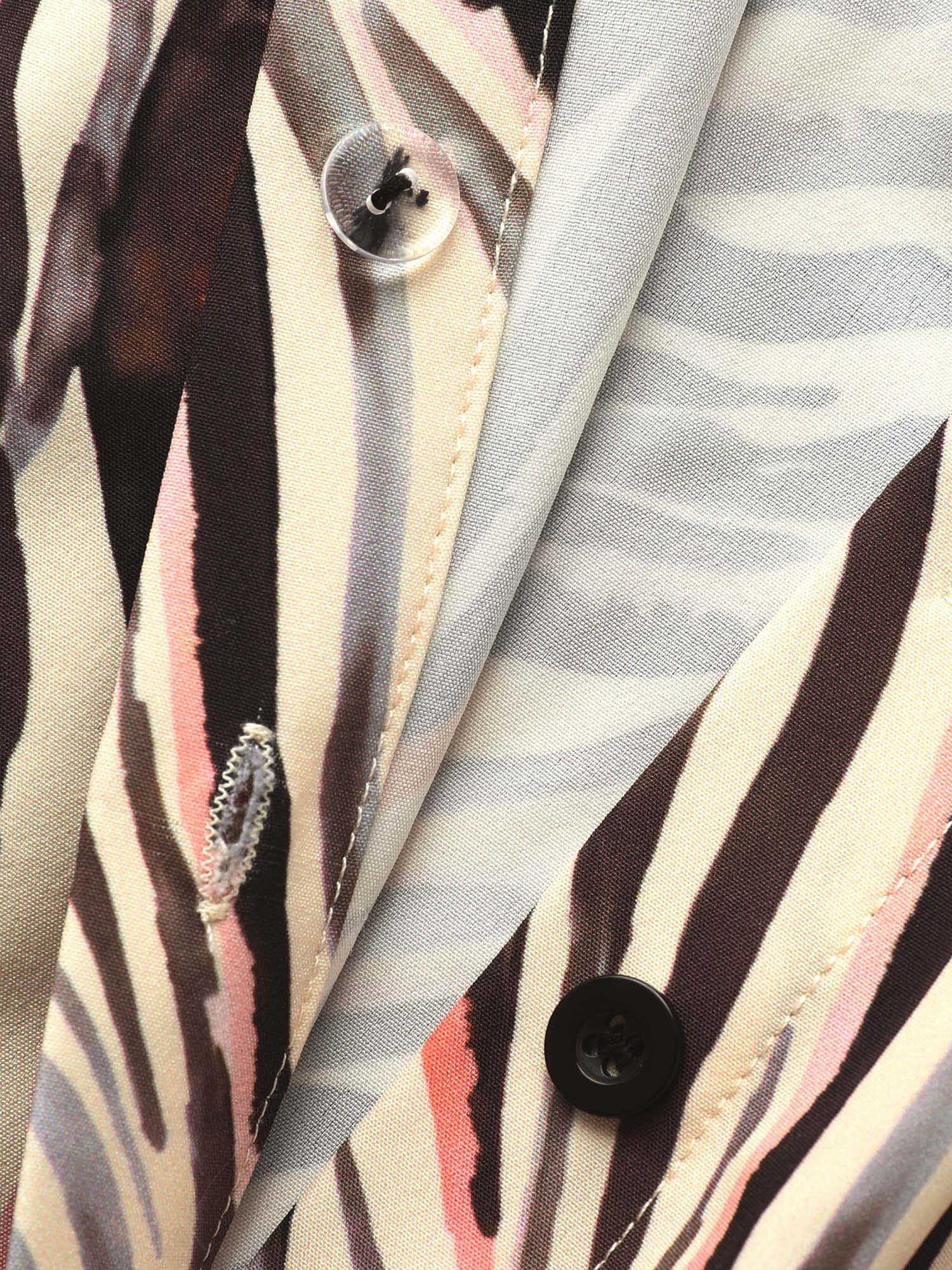 Plus Size Zebra Print Shirt Collar Belted Dress Multicolor Women Elegant Belted Shirt collar Long Sleeve Curvy BloomChic 26/4X 