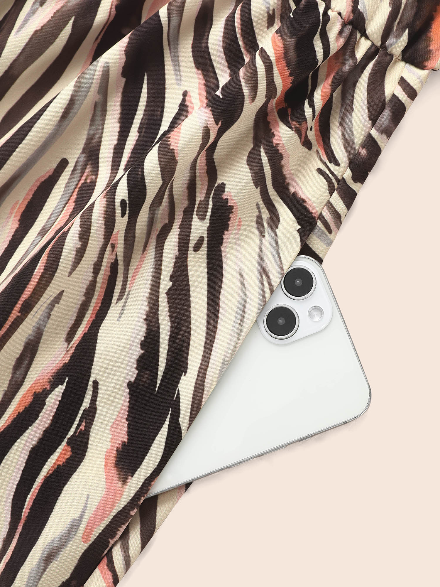 Plus Size Zebra Print Shirt Collar Belted Dress Multicolor Women Elegant Belted Shirt collar Long Sleeve Curvy BloomChic 26/4X 