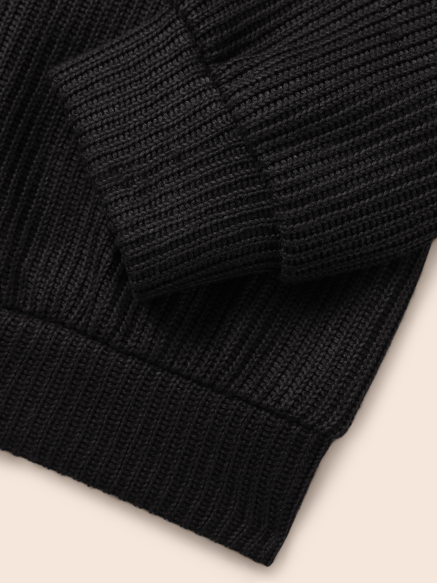 Plus Size Textured Contrast Tie Knot Sweatshirt Women Black Elegant Tie knot V-neck Everyday Sweatshirts BloomChic 18-20/2X 