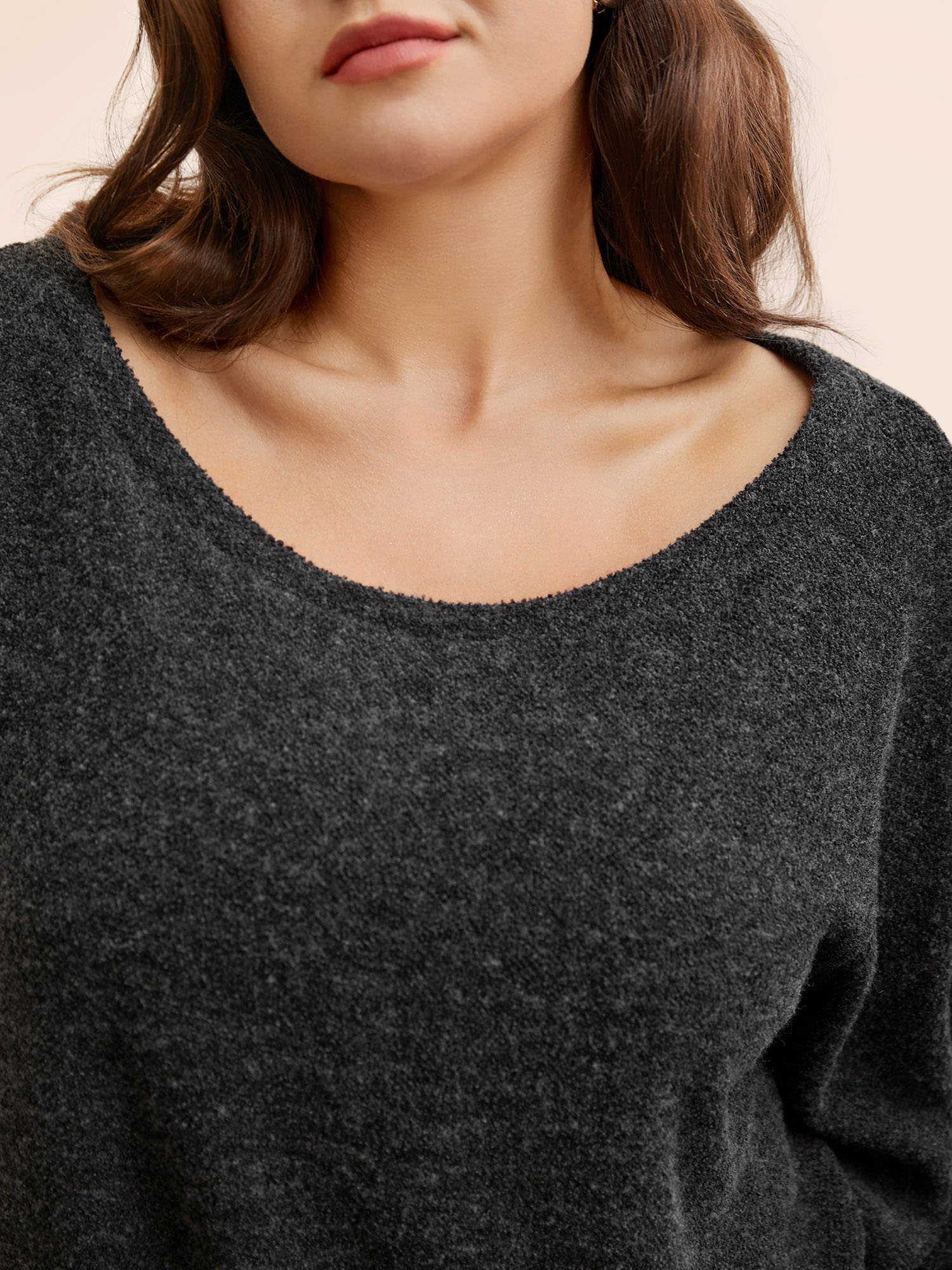 

Plus Size Textured Off Shoulder Drop Shoulder Sleeve Sweatshirt Women DimGray Casual Non One-shoulder neck Everyday Sweatshirts BloomChic