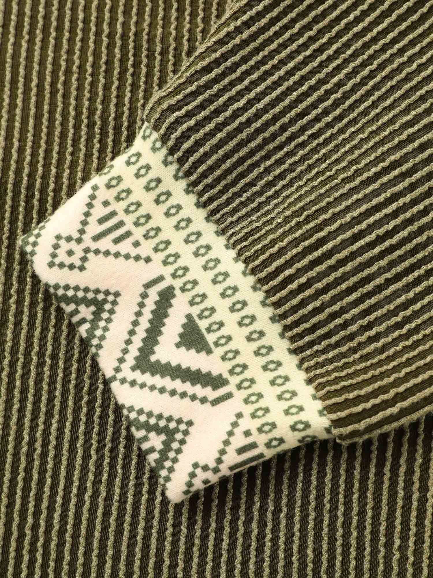 Plus Size Bandana Patchwork Button Up T-shirt ArmyGreen Women Casual Texture Round Neck Everyday T-shirts BloomChic 22-24/3X 
