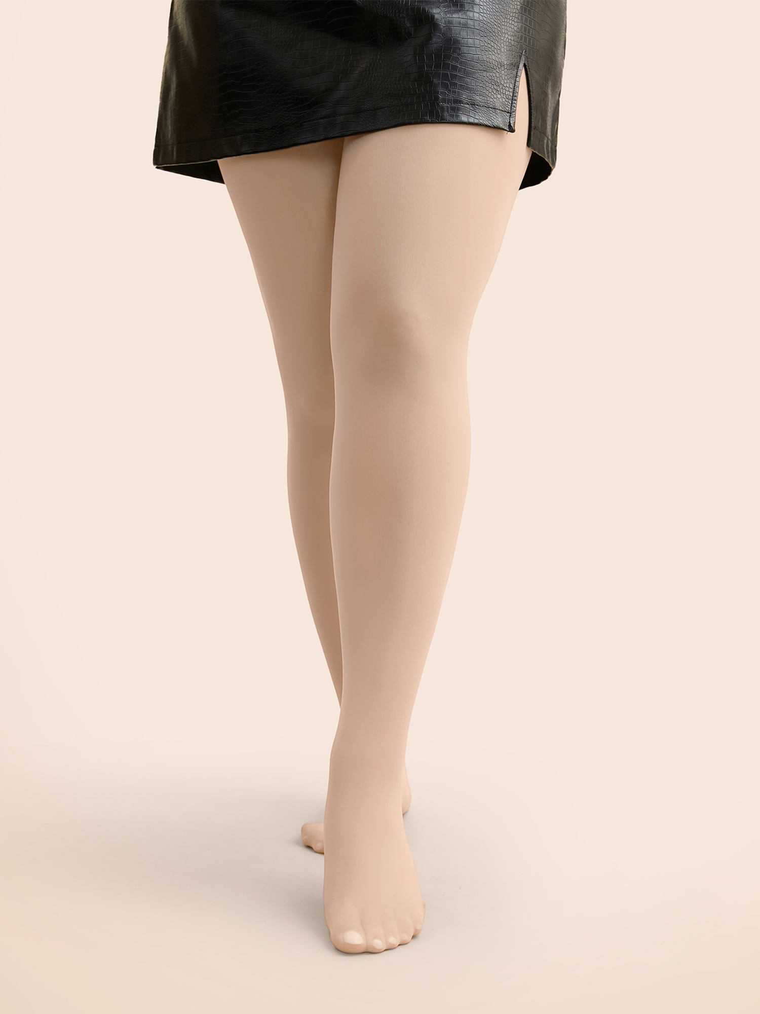 

Elastic High Waist Non-Slip Silk Tights, Apricot