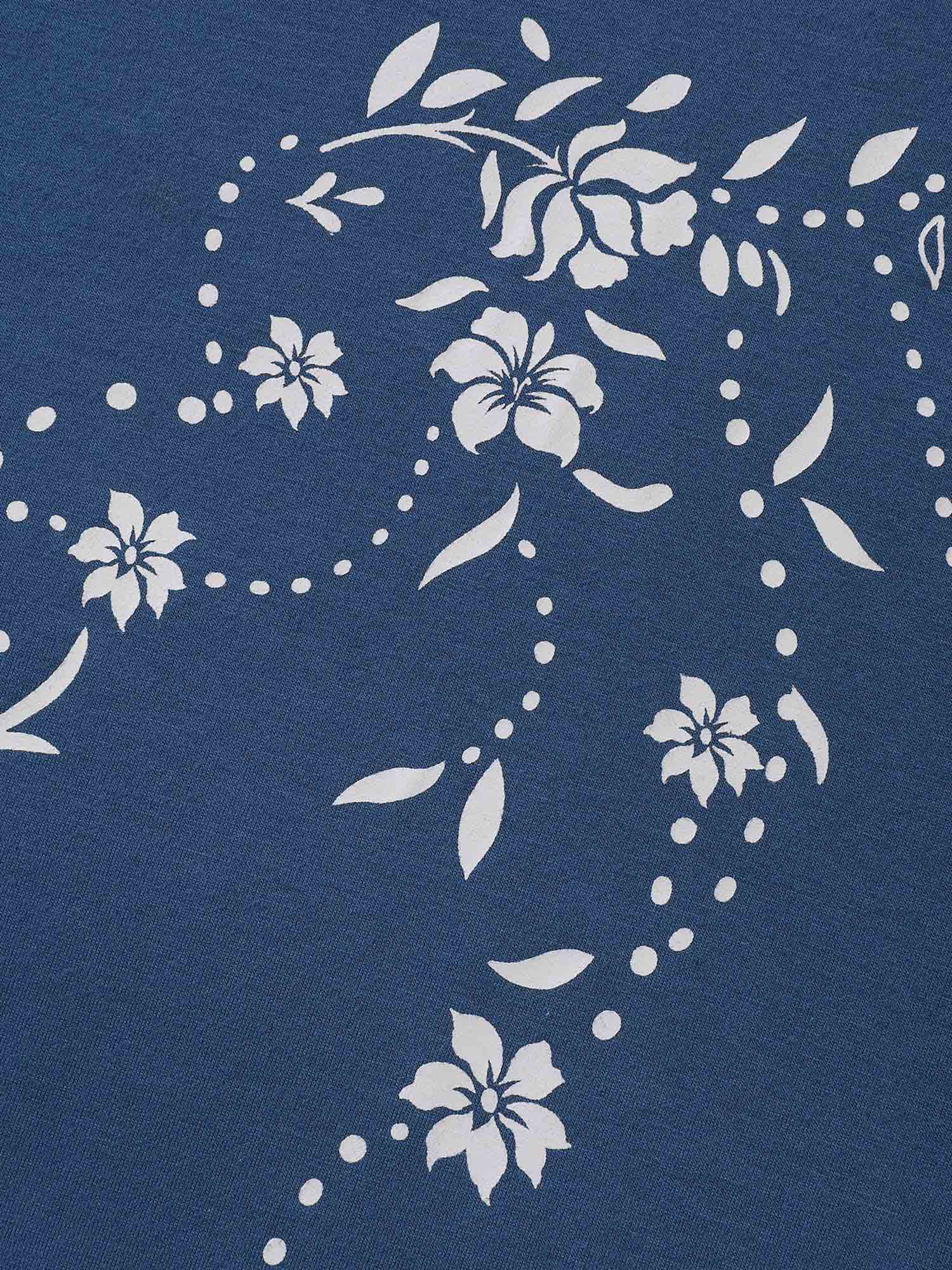 Plus Size Floral Print Drop Shoulder Sleeve Sweatshirt Women Navy Casual Patchwork Loose Round Neck Everyday Sweatshirts BloomChic 18-20/2X 