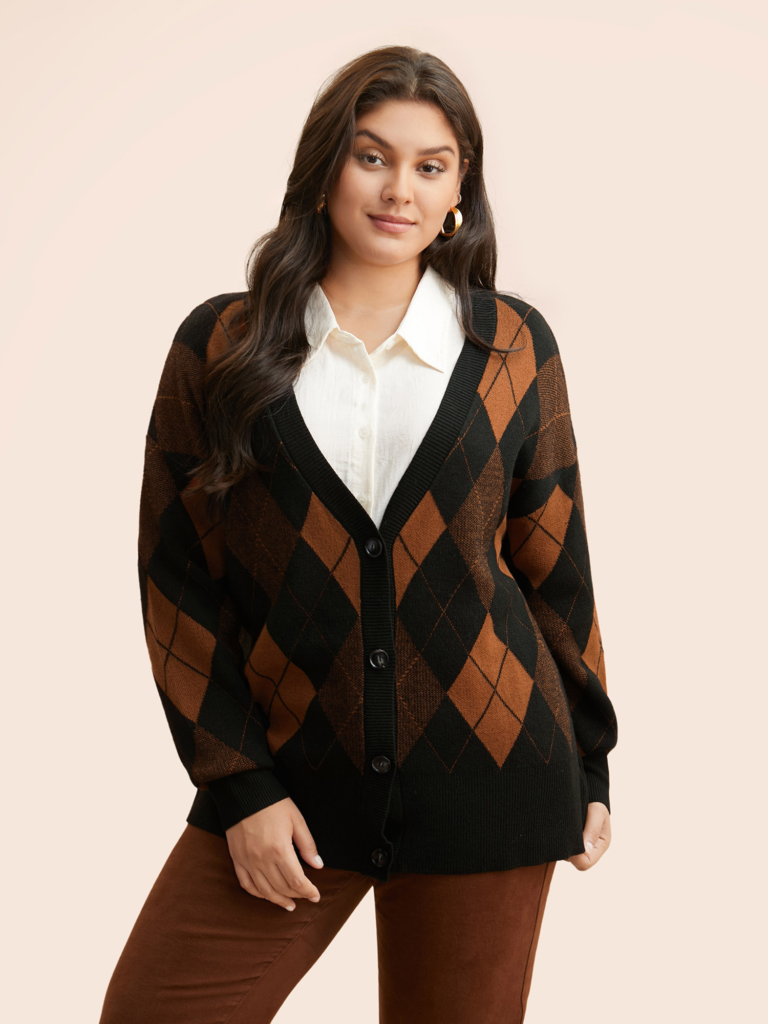 

Plus Size Supersoft Essentials Plaid Button Up Cardigan Black Women Casual Loose Long Sleeve Everyday Cardigans BloomChic