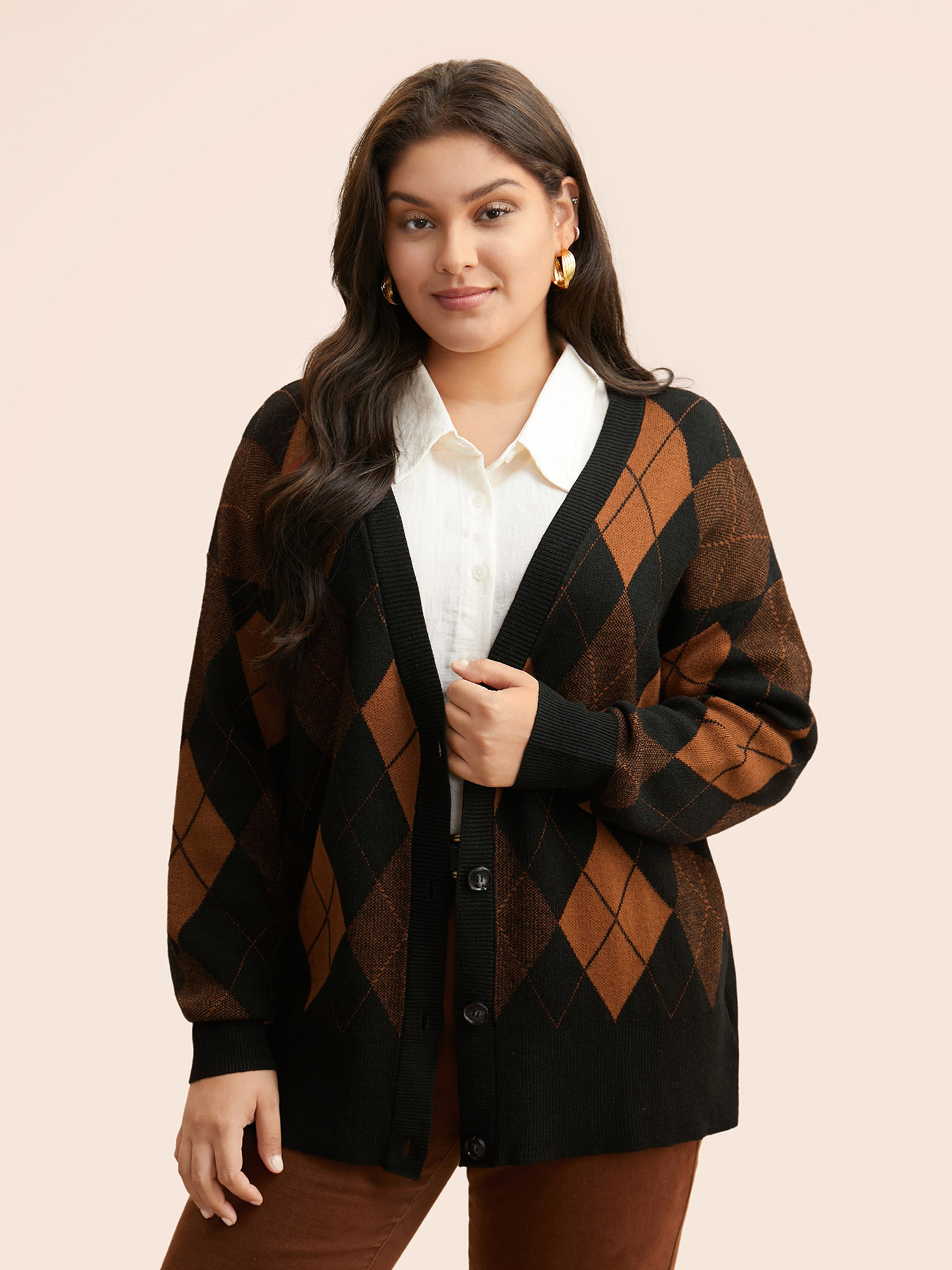 

Plus Size Supersoft Essentials Plaid Button Up Cardigan Black Women Casual Loose Long Sleeve Everyday Cardigans BloomChic