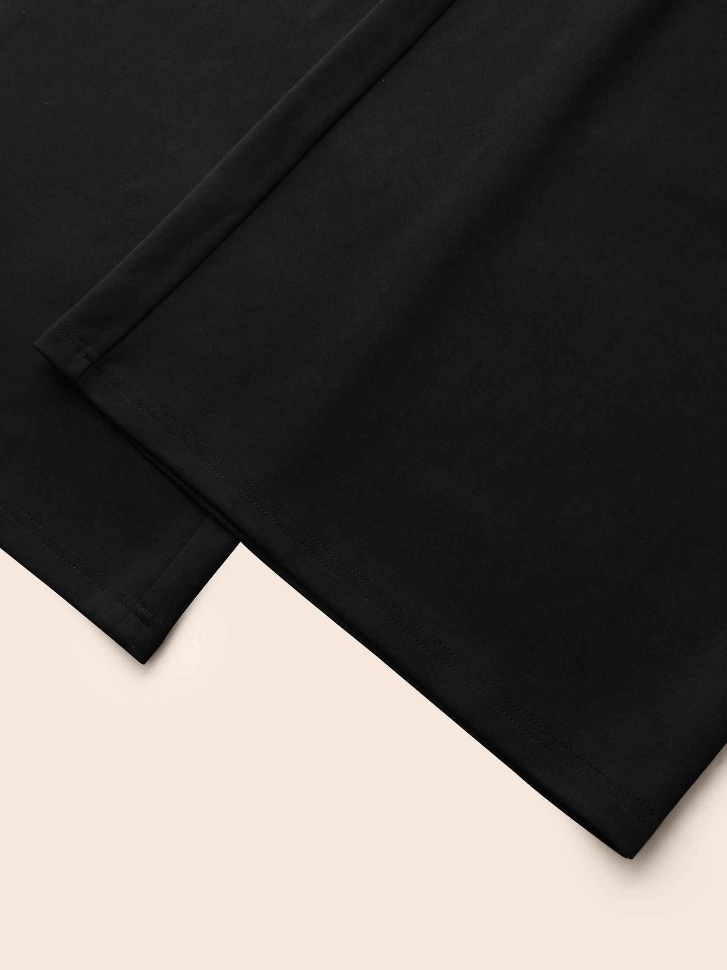 Plus Size Mid Rise Contrast Elastic Waist Pants Women Black Casual Mid Rise Everyday Pants BloomChic 14-16/1X 