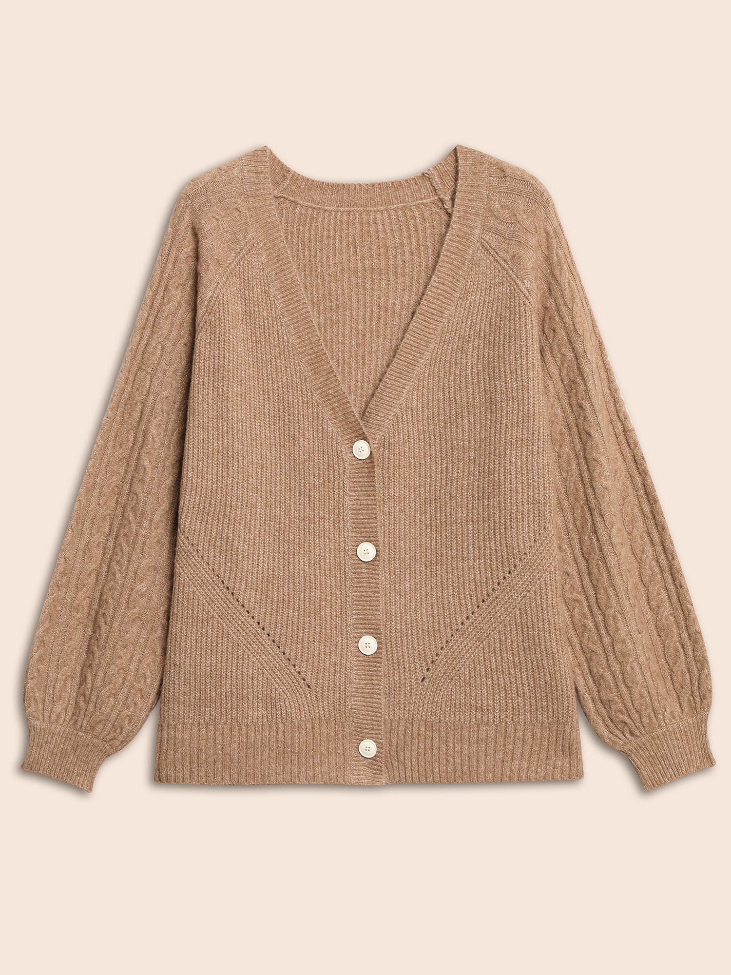 

Plus Size Air Cozy Cable Knit Cardigan Wheat Women Casual Loose Long Sleeve Everyday Cardigans BloomChic