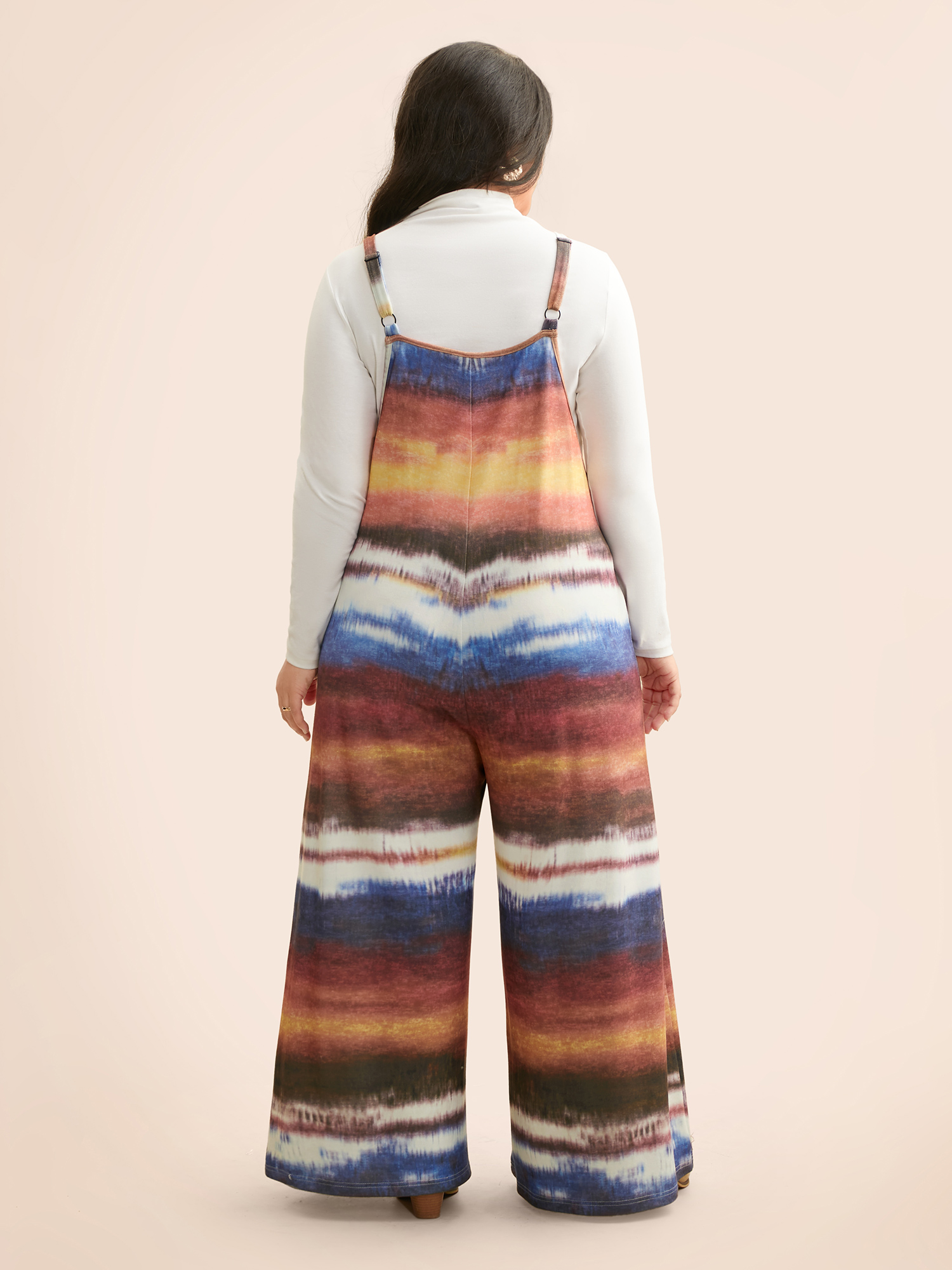 Plus Size Multicolor U Neck Gradient Dyeing Jumpsuit Women Casual Sleeveless U-neck Everyday Loose Jumpsuits BloomChic 22-24/3X 