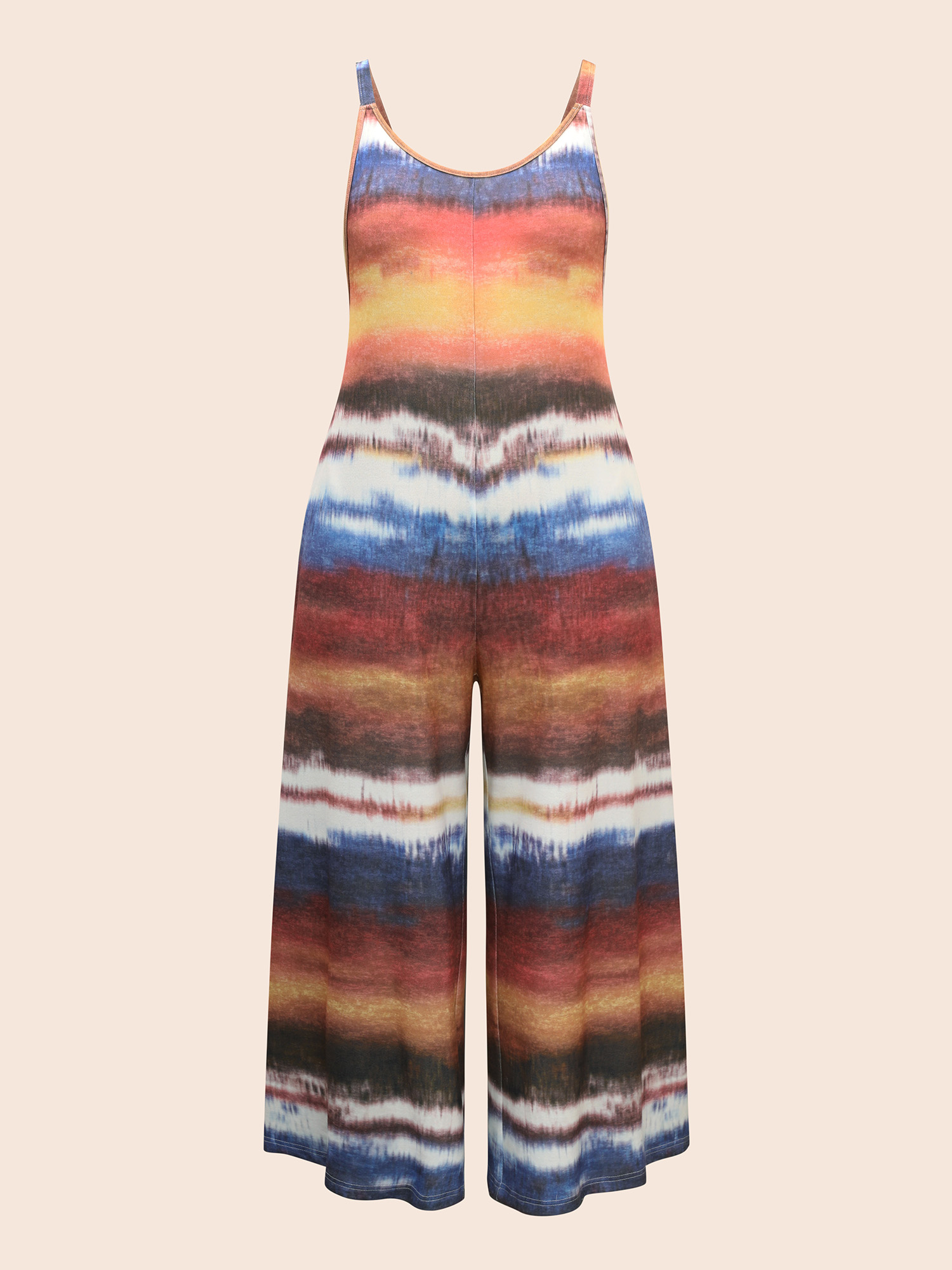 Plus Size Multicolor U Neck Gradient Dyeing Jumpsuit Women Casual Sleeveless U-neck Everyday Loose Jumpsuits BloomChic 22-24/3X 