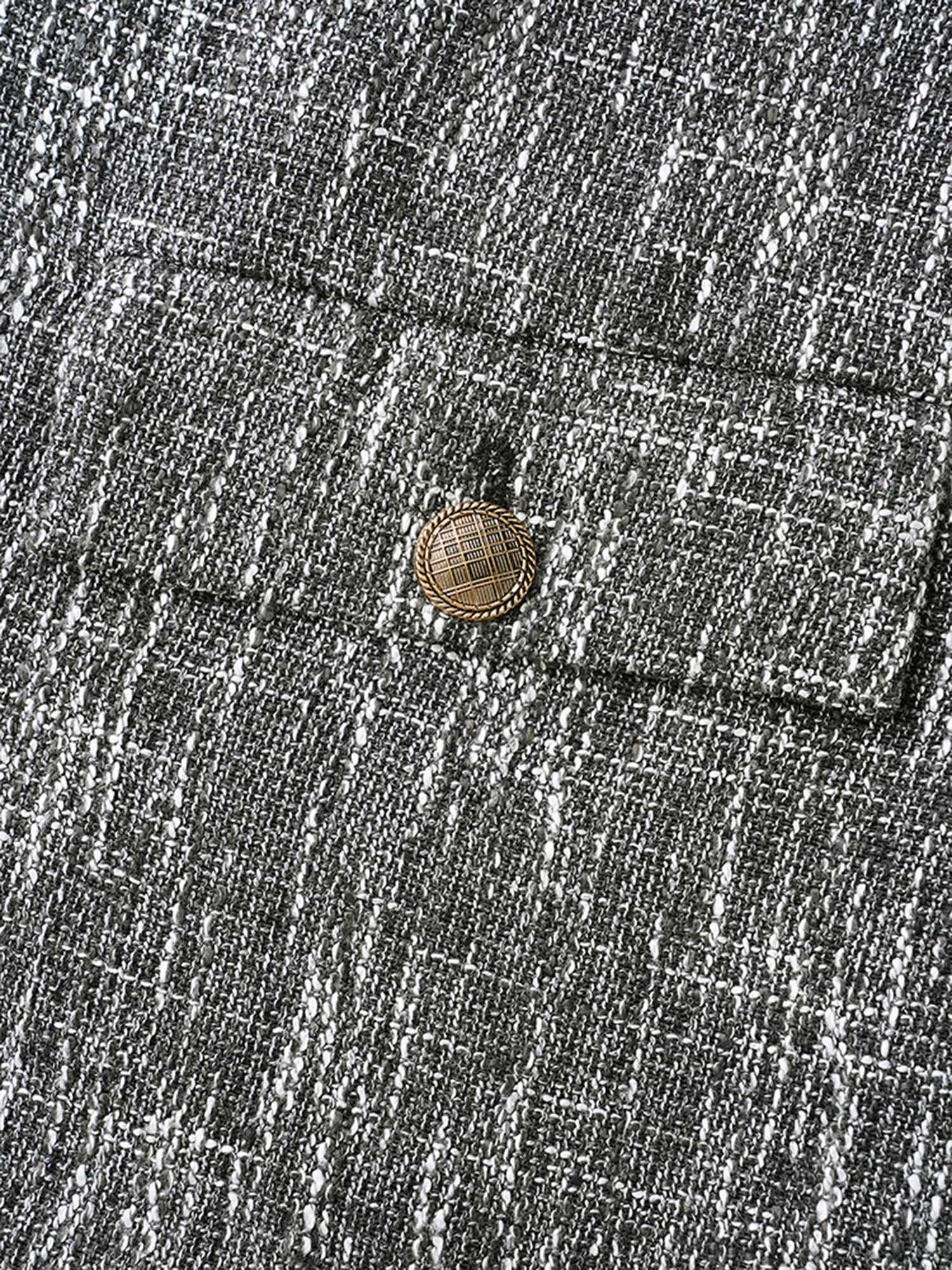 Plus Size Tweed Button Up Flap Pocket Jacket Women Black Button Open pocket with flap Everyday Jackets BloomChic 10/M 