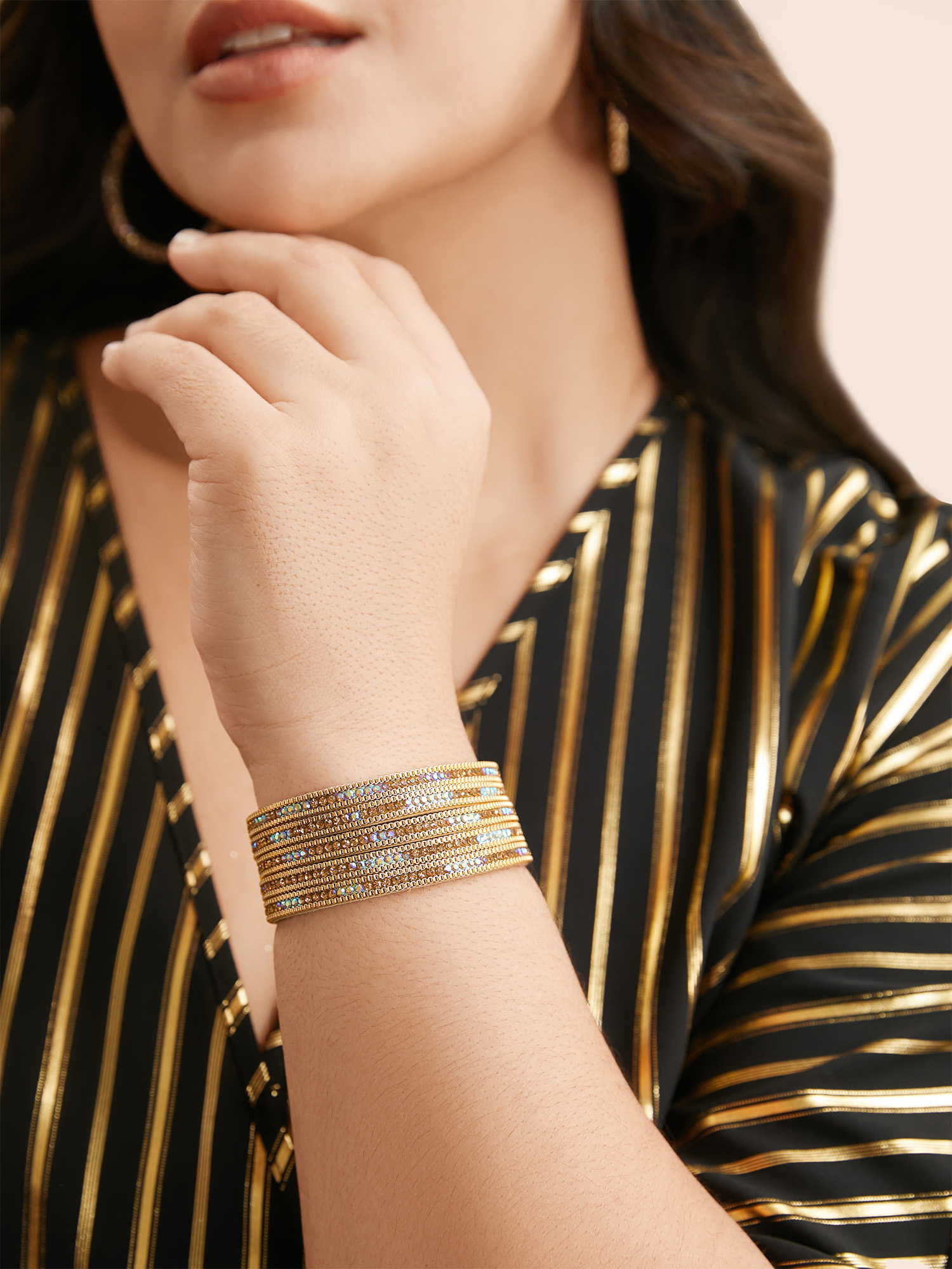 Multilayer Design Rhinestone Bracelet Women Party 10-20/M-2X Cocktail Bracelets BloomChic