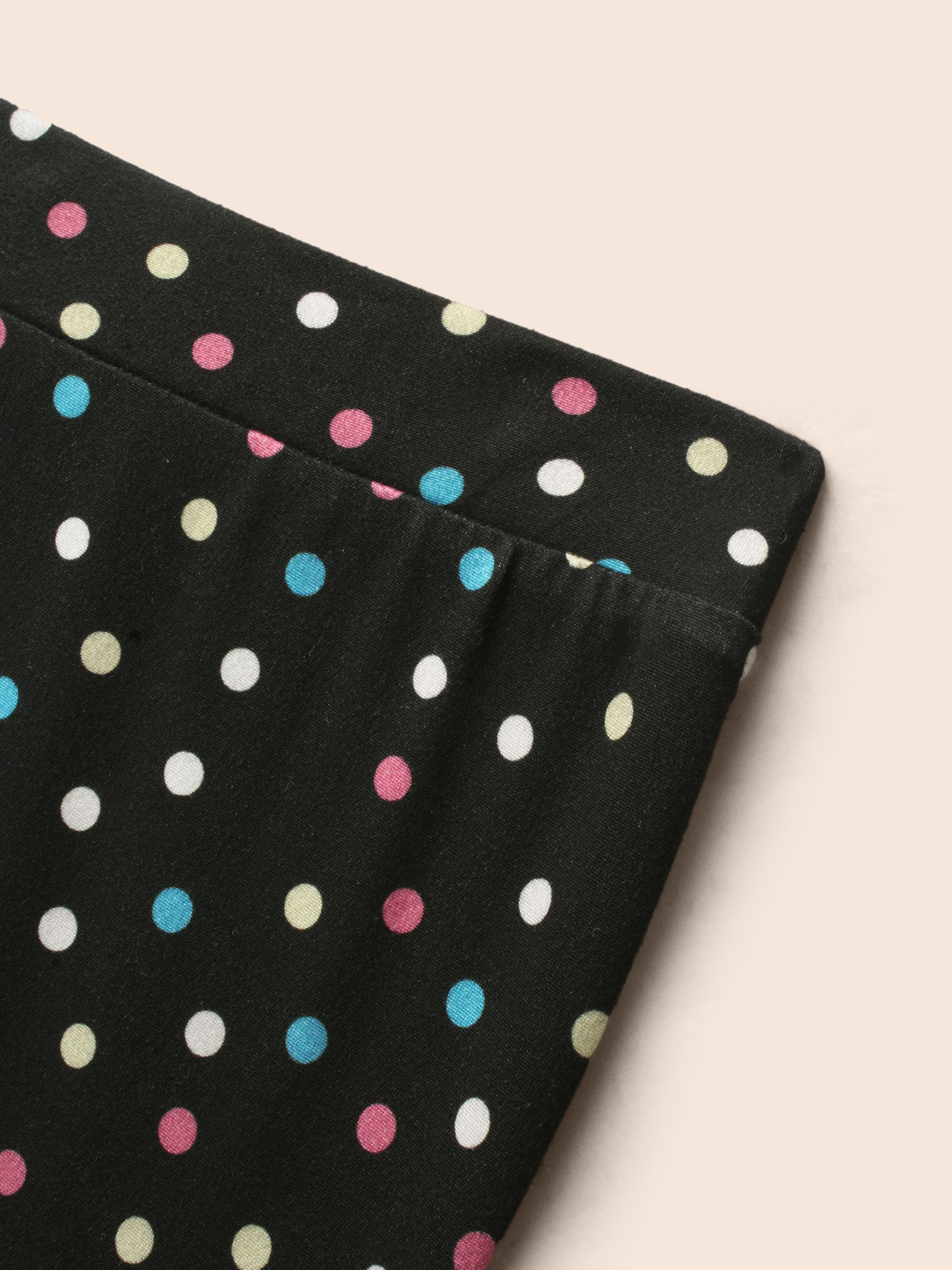 Plus Size Color Polka Dot Mid Rise Skinny Leggings Women Black At the Office Medium stretch Skinny Mid Rise Work Leggings BloomChic 30/6X 
