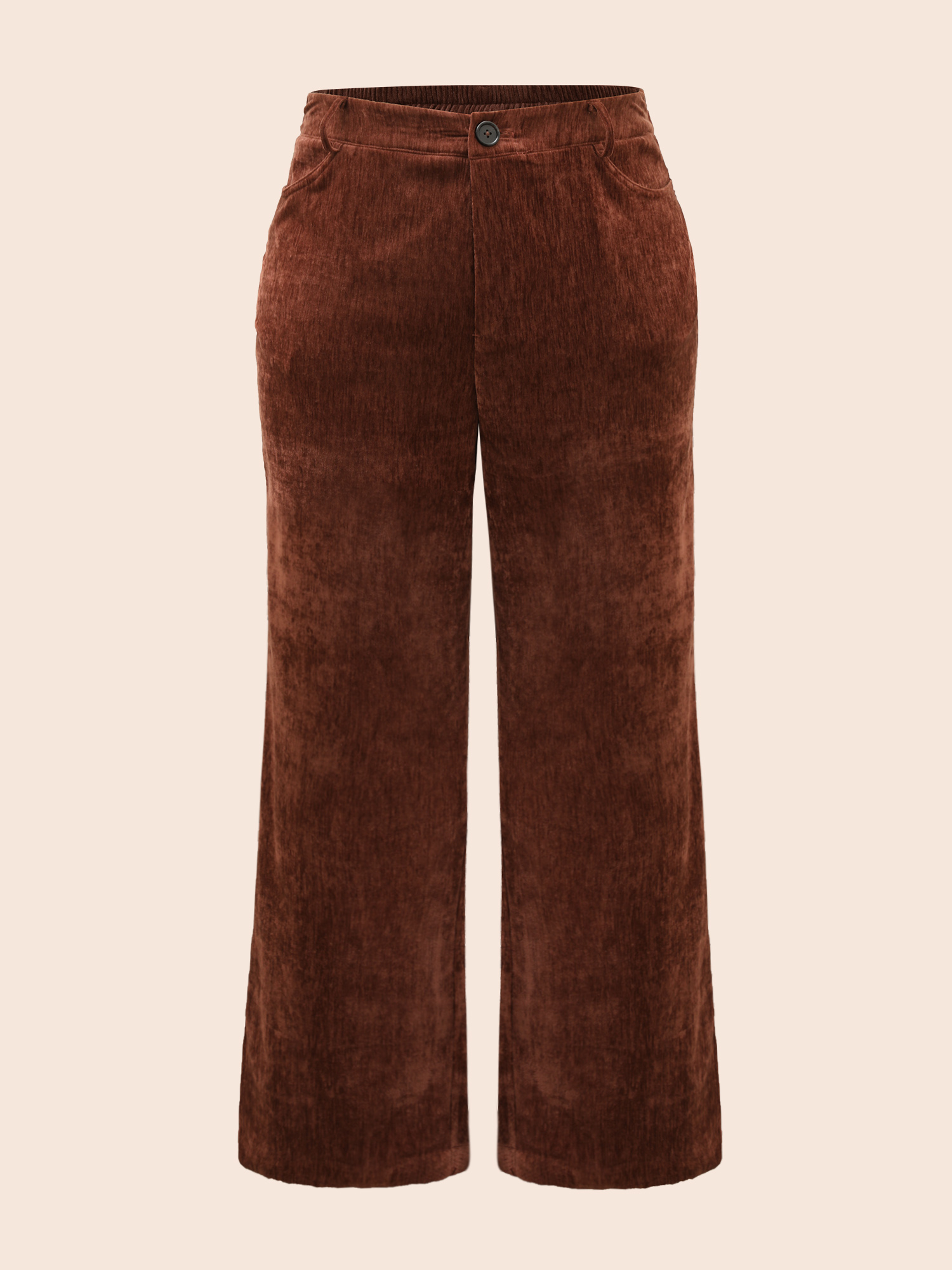 Plus Size Mid Rise Chenille Bootcut Pants Women Browncoffeecolor Elegant Bootcut Mid Rise Everyday Pants BloomChic 10/M 