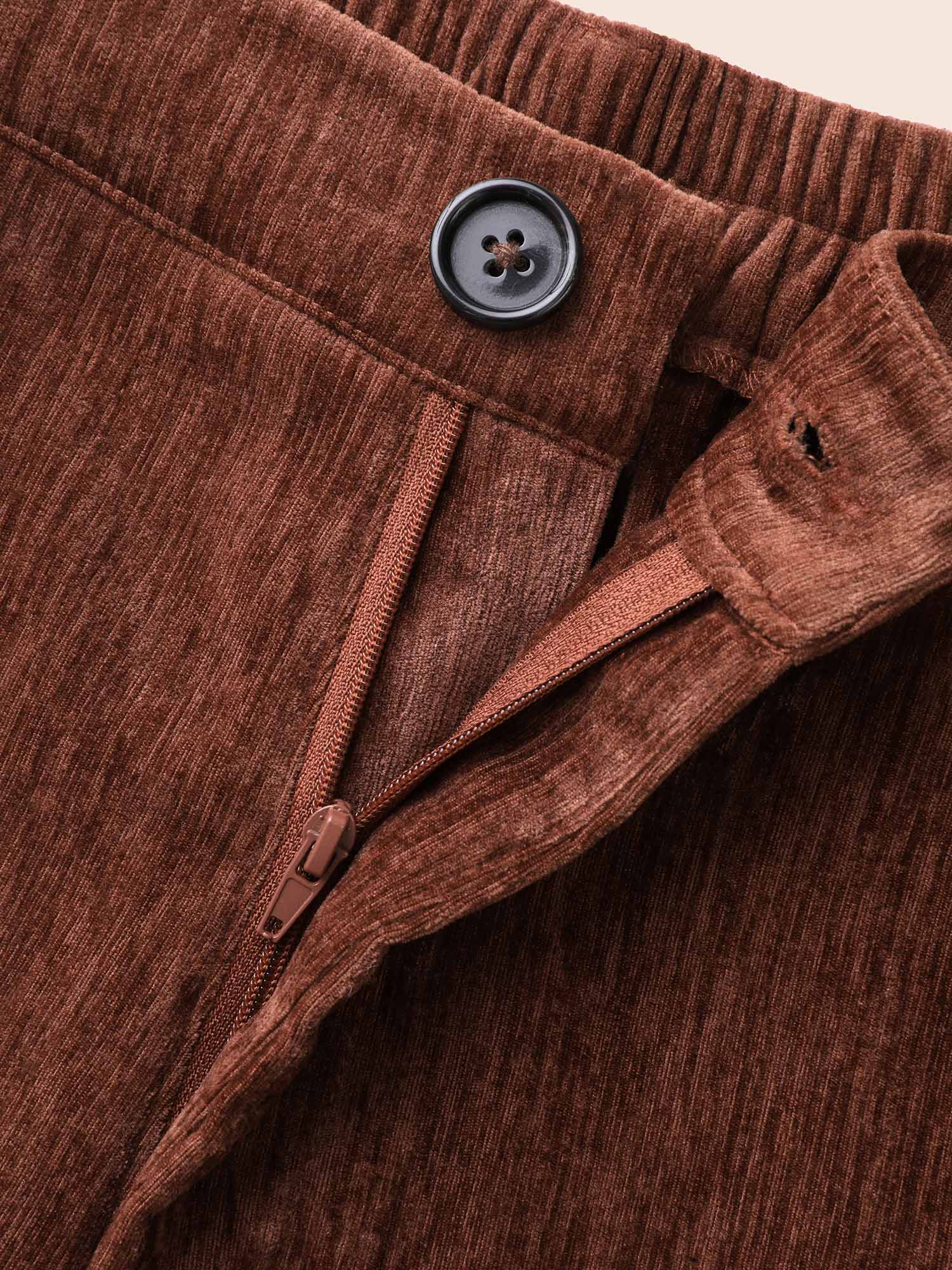 Plus Size Mid Rise Chenille Bootcut Pants Women Browncoffeecolor Elegant Bootcut Mid Rise Everyday Pants BloomChic 10/M 