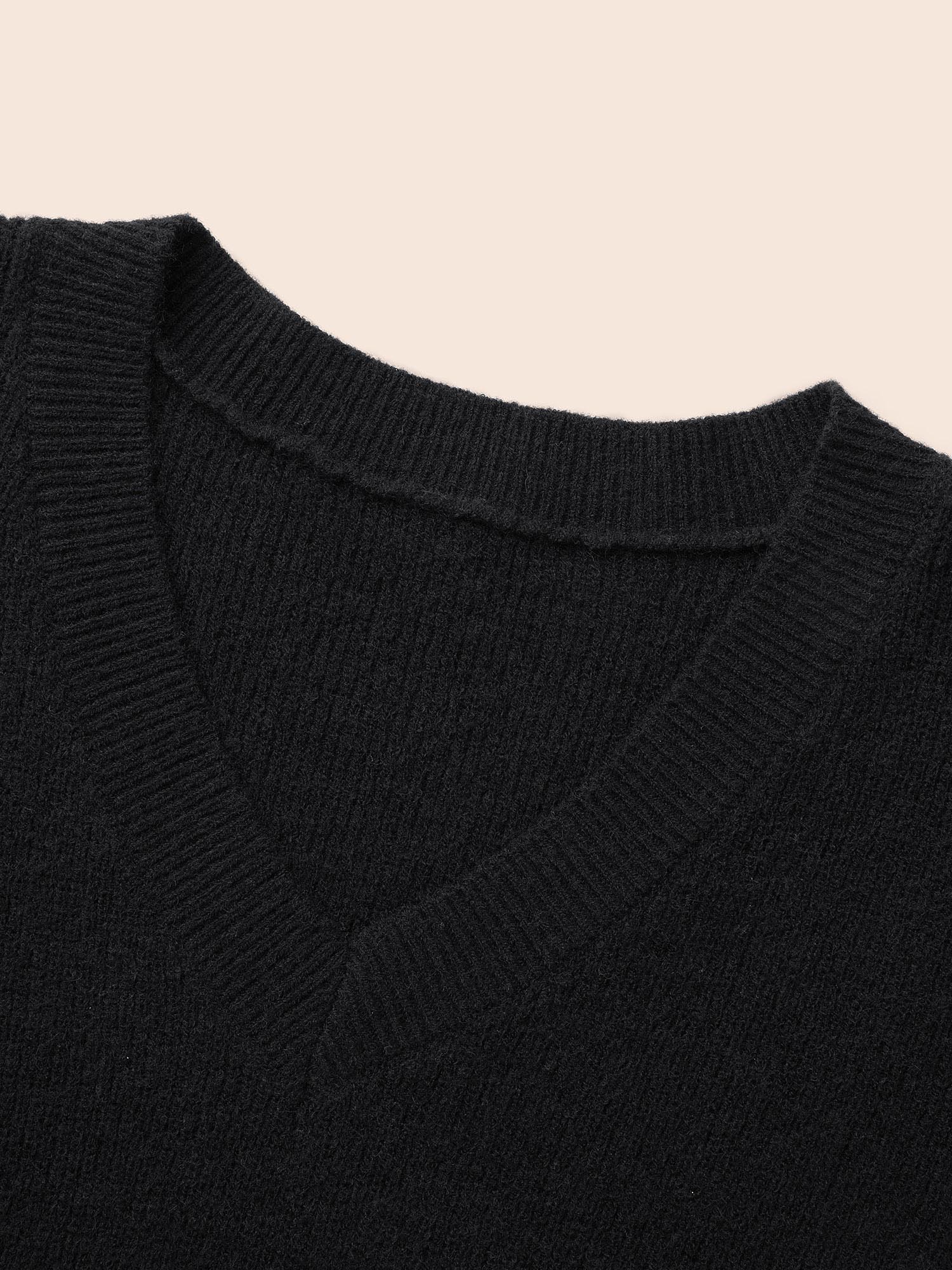 Plus Size Snowfall Jacquard Pattern Midi Sweater Dress Black Women Casual Bodycon Long Sleeve Everyday Sweater Dresses BloomChic 18-20/2X 