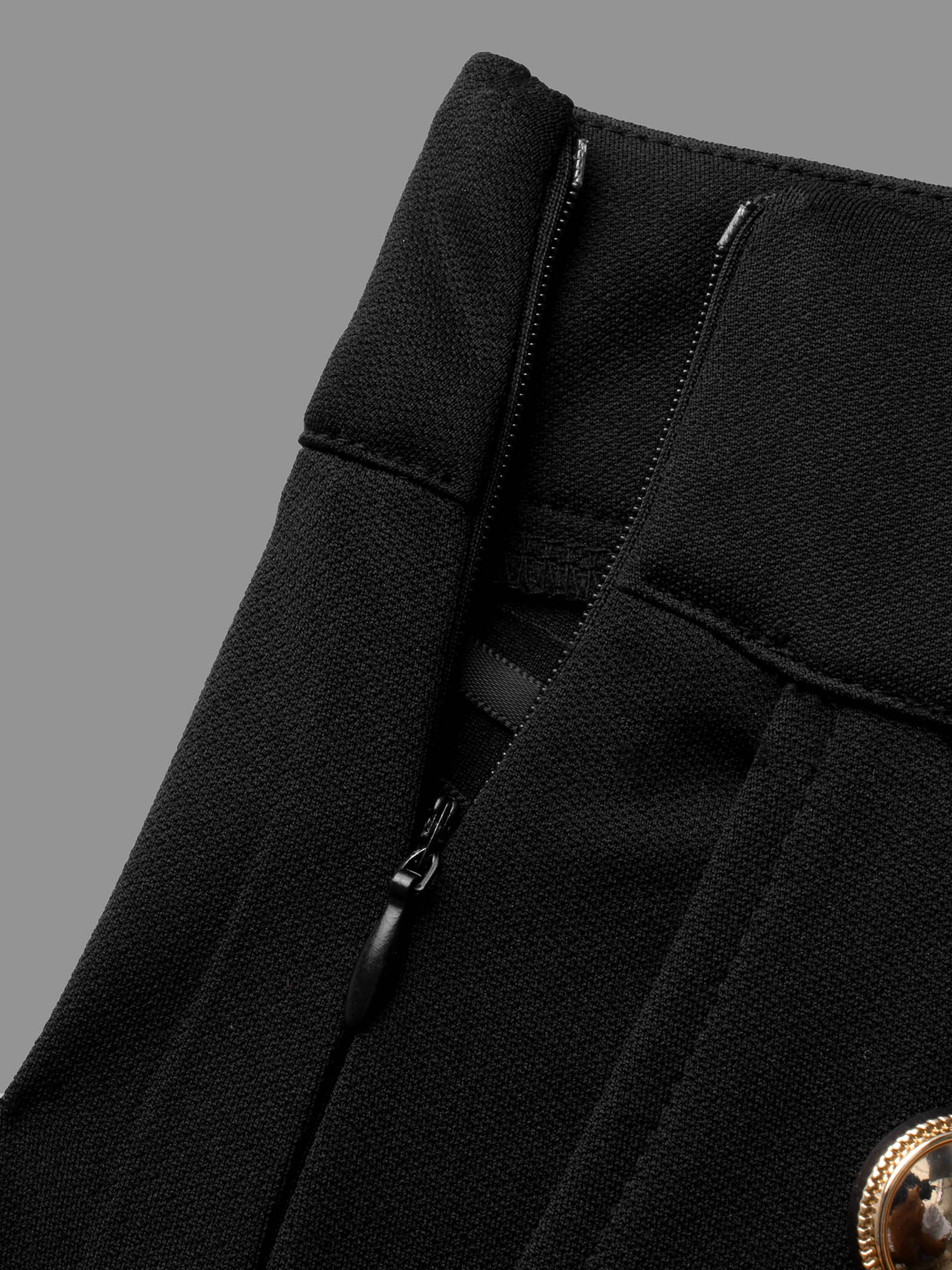 Plus Size Stretchy Woven Button Detail Bootcut Pants Women Black At the Office Bootcut Mid Rise Work Pants BloomChic 10/M 