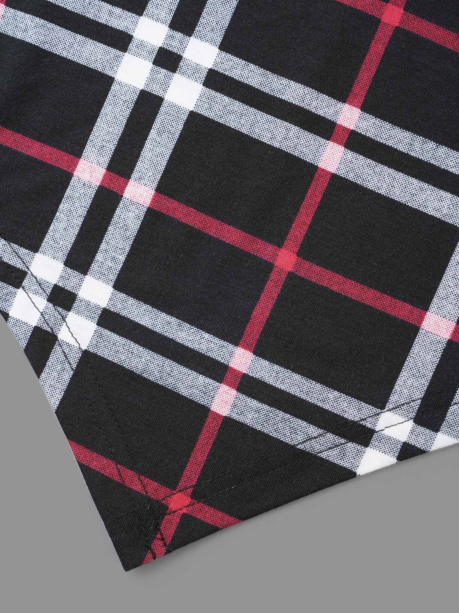 Plus Size Plaid Asymmetrical Hem Pocket T-shirt Black Women Casual Asymmetrical Round Neck Loose Everyday T-shirts BloomChic 22-24/3X 