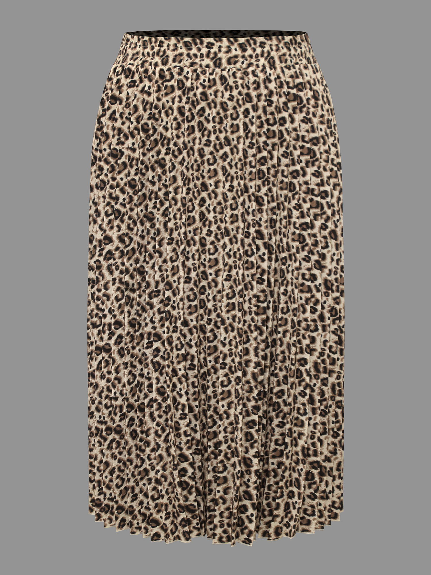 Plus Size Leopard Print Pleated Elastic Waist Skirt Women Leopard Elegant No stretch Everyday Skirts BloomChic 28/5X 