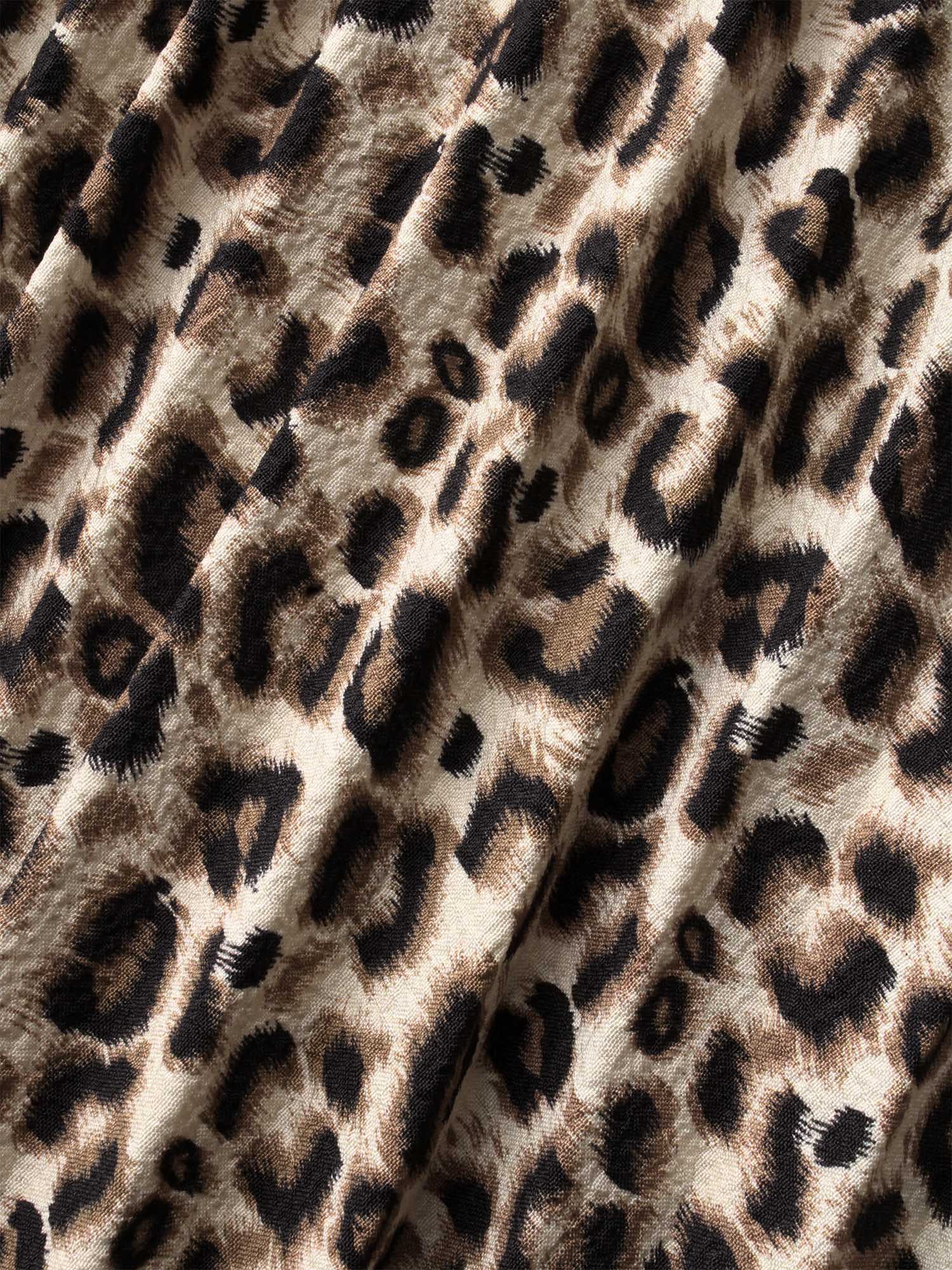 Plus Size Leopard Print Pleated Elastic Waist Skirt Women Leopard Elegant No stretch Everyday Skirts BloomChic 28/5X 