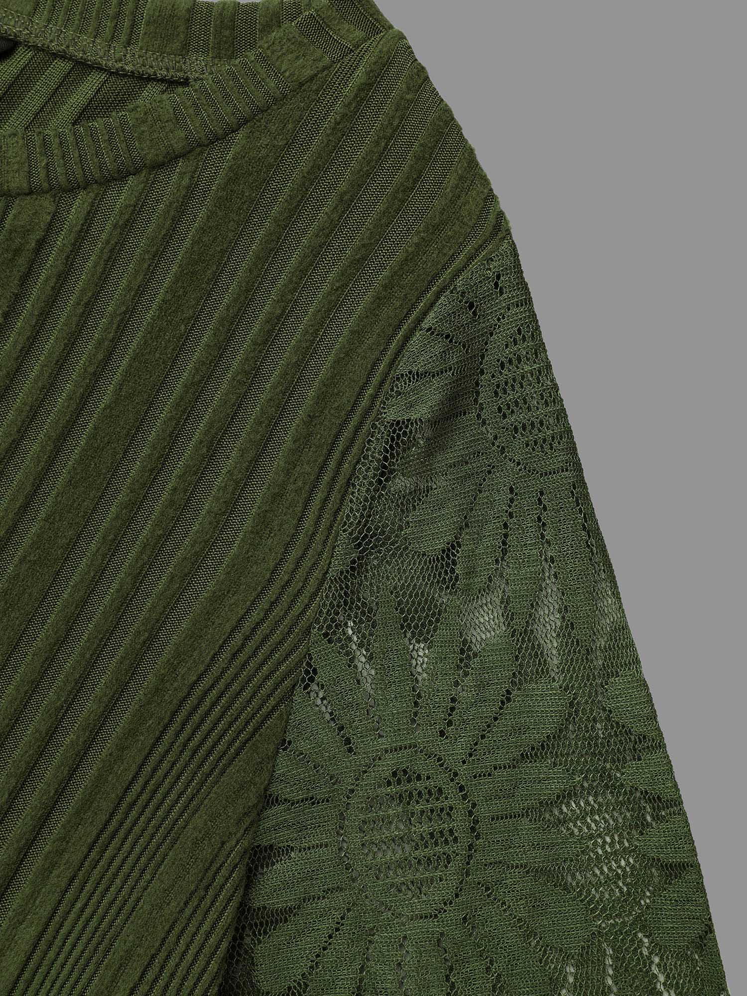 Plus Size Texture Lace Patchwork Mesh T-shirt DarkGreen Women Elegant Texture Round Neck Everyday T-shirts BloomChic 30/6X 