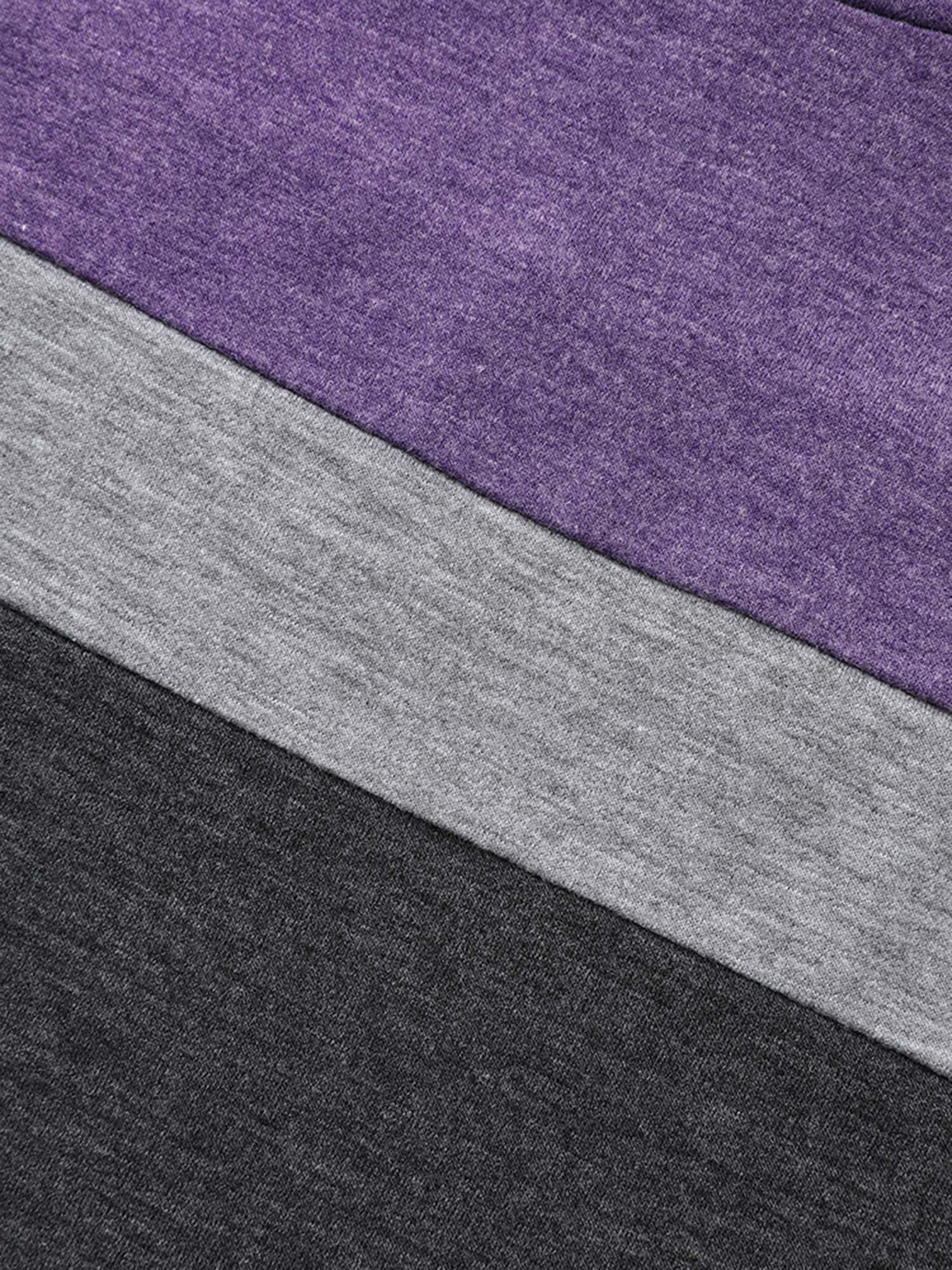Plus Size Colorblock Contrast Round Neck Sweatshirt Women DimGray Casual Contrast Loose Round Neck Everyday Sweatshirts BloomChic 28/5X 