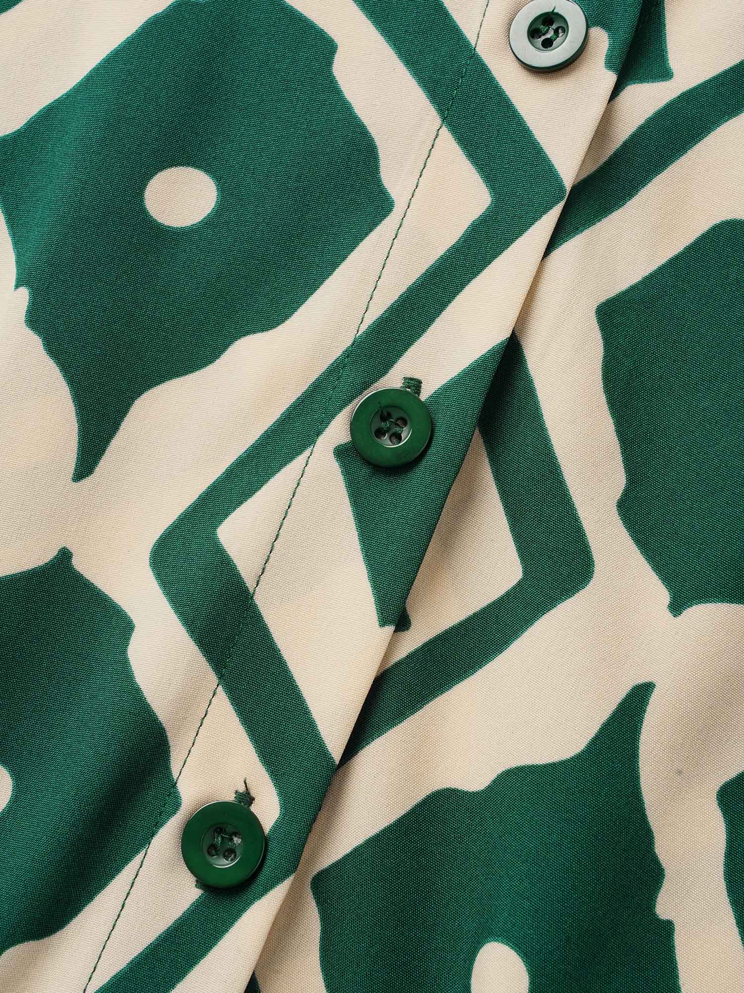 Plus Size Shirt Collar Geometric Ruffle Cap Sleeve Dress Truegreen Women At the Office Belted Shirt collar Cap Sleeve Curvy BloomChic 28/5X 