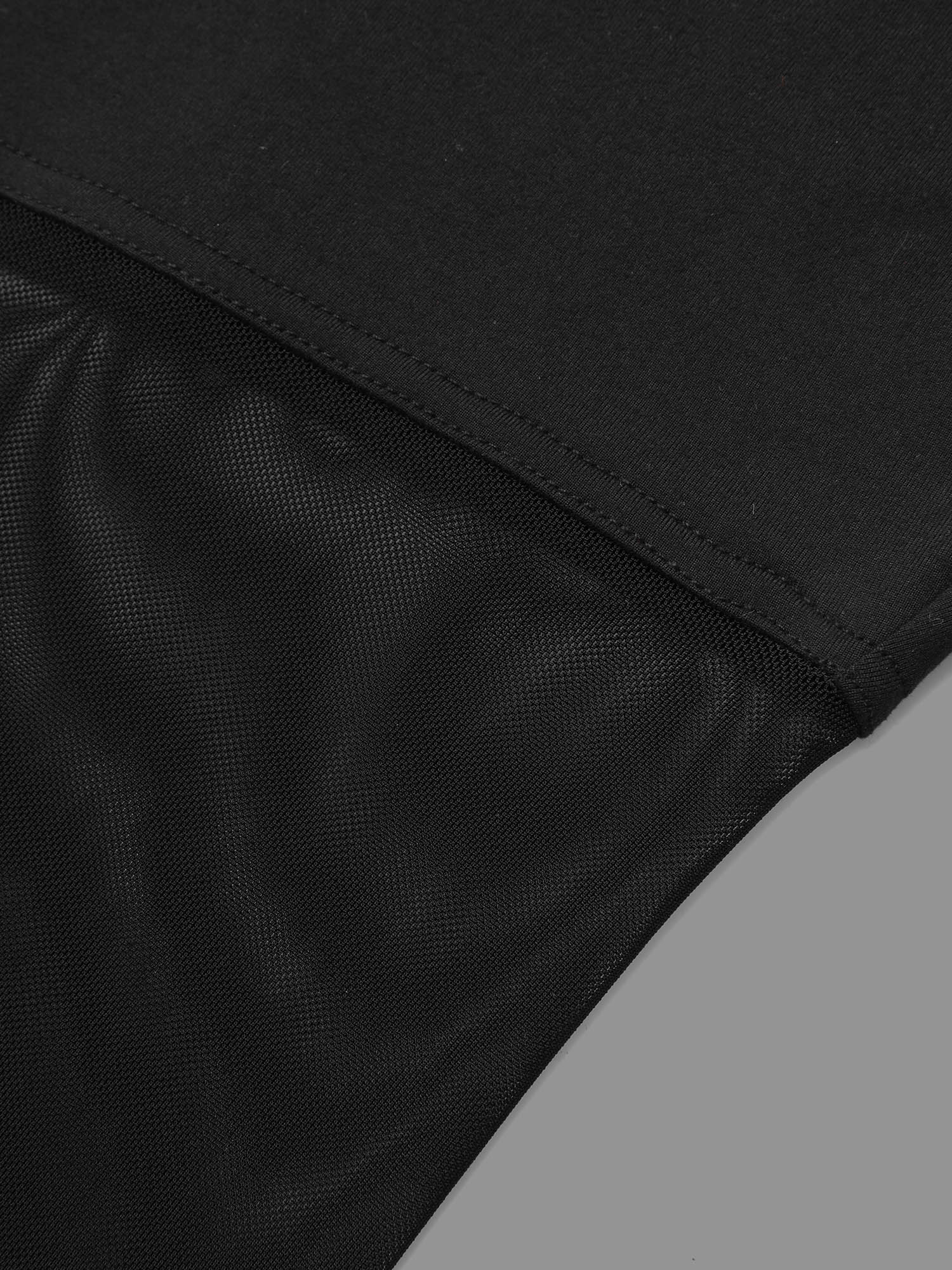 Plus Size Mesh Patchwork Mid Rise Slim-Fit Leggings Women Black Elegant High stretch Skinny Mid Rise Everyday Leggings BloomChic 12/L 
