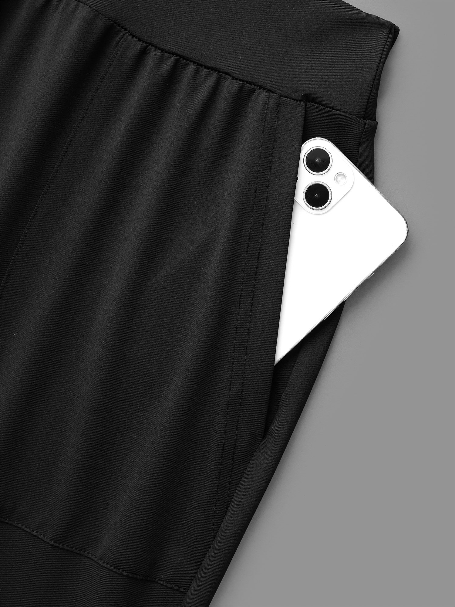 Plus Size Elastic Waist Mid-Rise Yoga Jogger Pants Women Black Casual Mid Rise Everyday Pants BloomChic 14-16/1X 