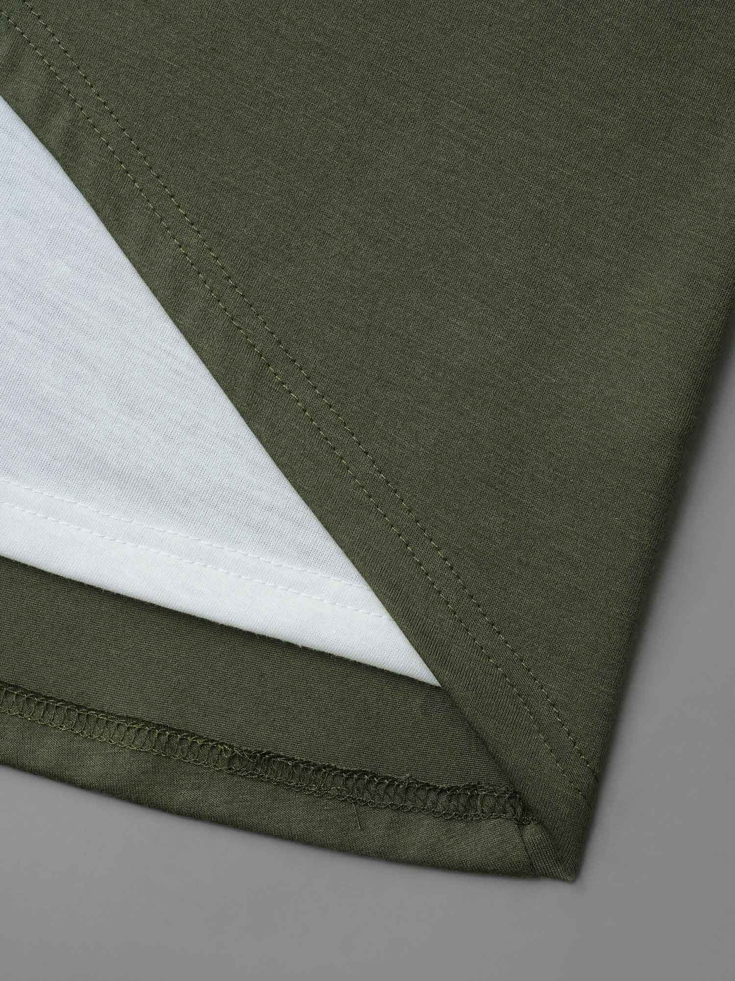 Plus Size Color Contrast Combined Hoodie Shirt ArmyGreen Women Casual Contrast Hooded Loose Everyday T-shirts BloomChic 10/M 