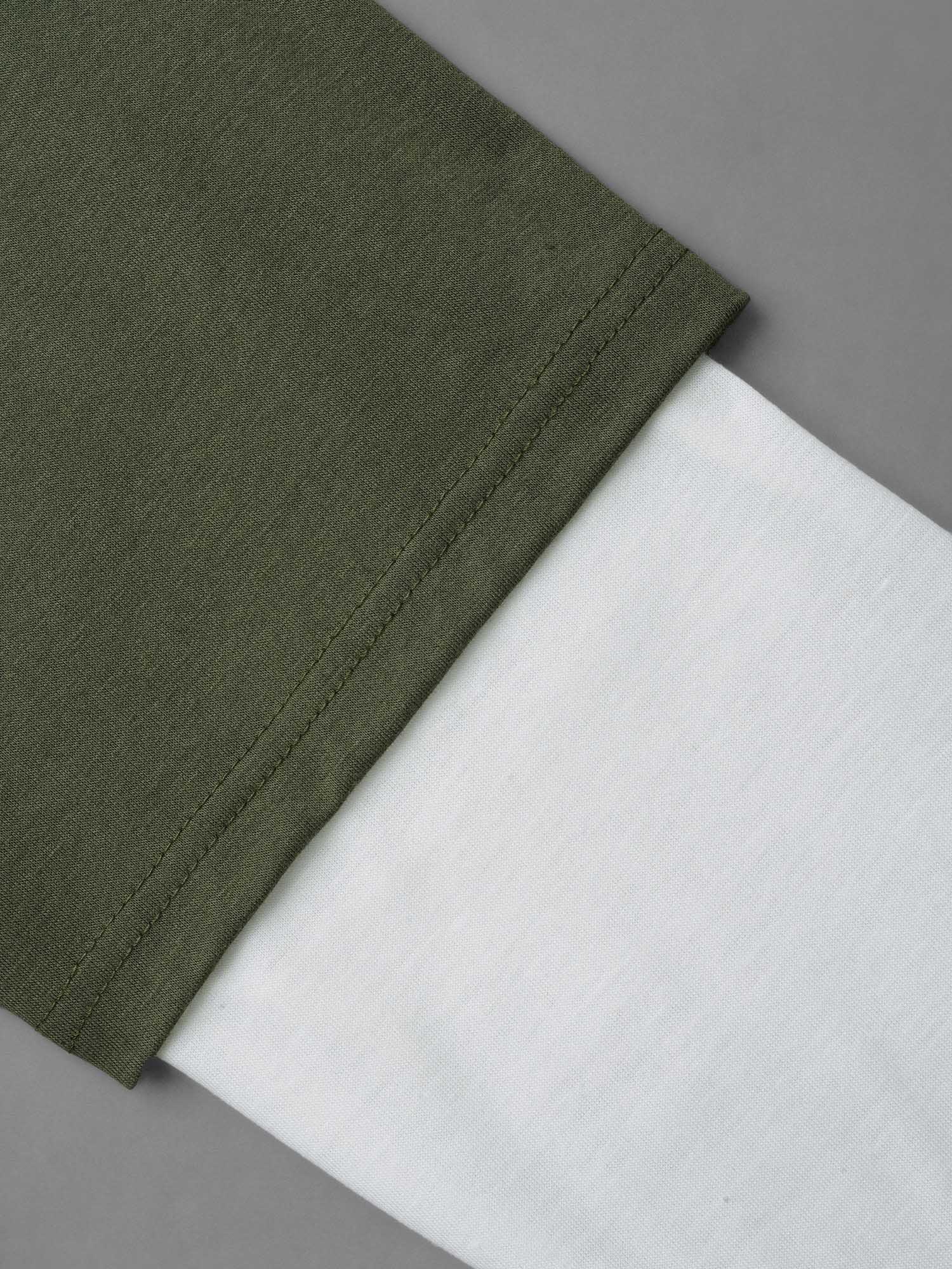 Plus Size Color Contrast Combined Hoodie Shirt ArmyGreen Women Casual Contrast Hooded Loose Everyday T-shirts BloomChic 10/M 