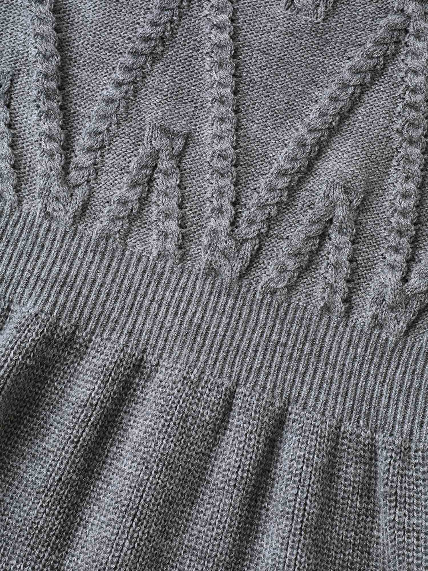Plus Size Cable Knit Elastic Waist Midi Sweater Dress DarkGray Women Elegant Bodycon Long Sleeve Everyday Sweater Dresses BloomChic 28/5X 
