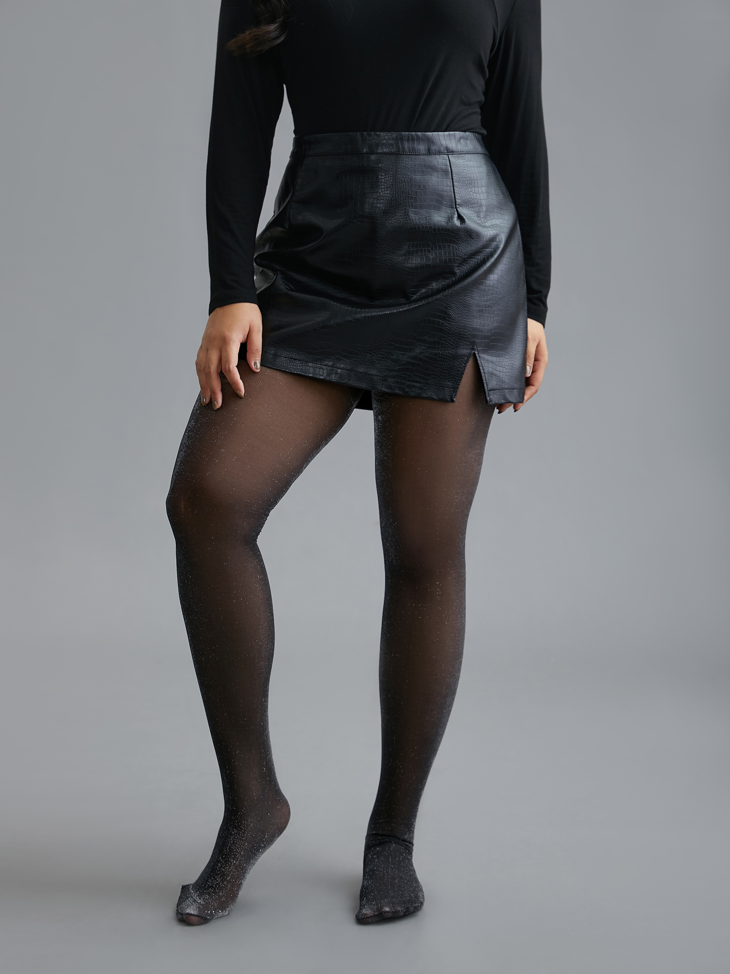 

Pearl Shiny Sparkle Tights, Black