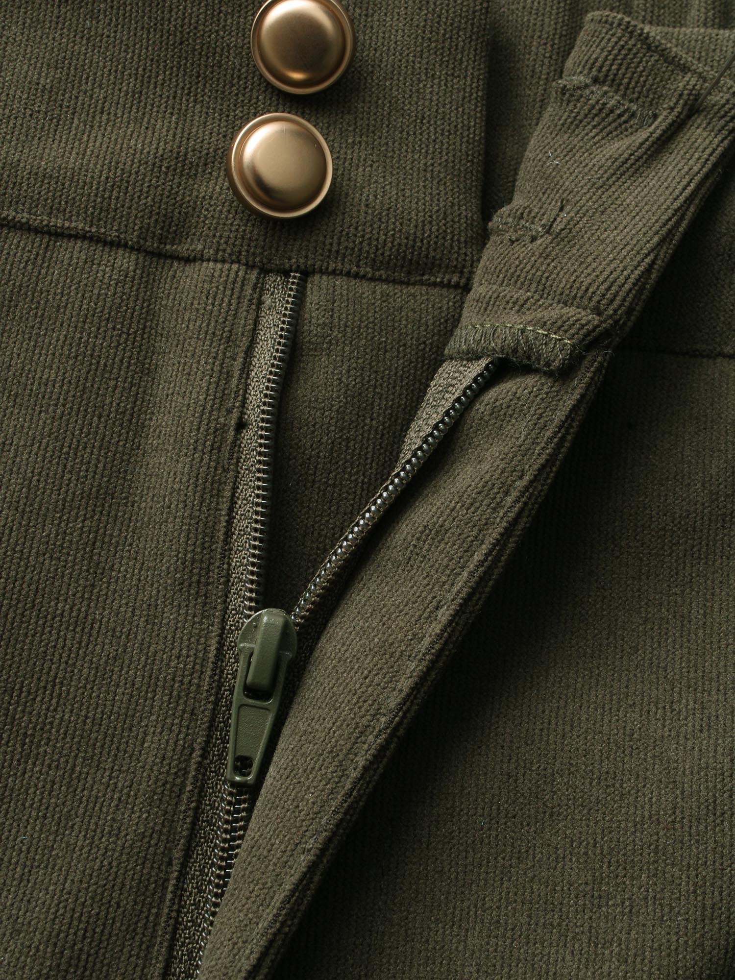Plus Size Mid Rise Double Breasted Pleated Bootcut Pants Women ArmyGreen Elegant Bootcut Mid Rise Everyday Pants BloomChic 28/5X 