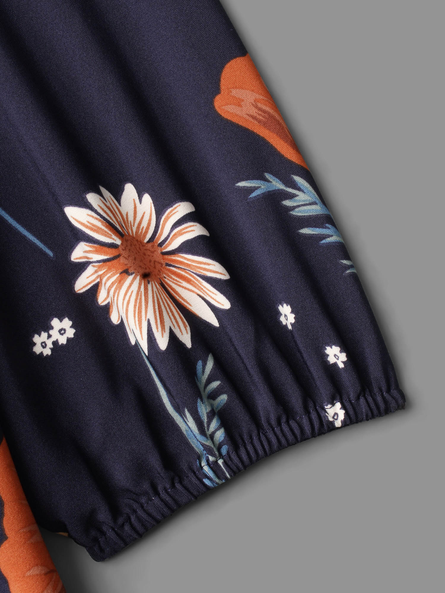 Plus Size Floral Boho Print Lantern Sleeve Dress Indigo Women Elegant Non Round Neck Long Sleeve Curvy BloomChic 28/5X 